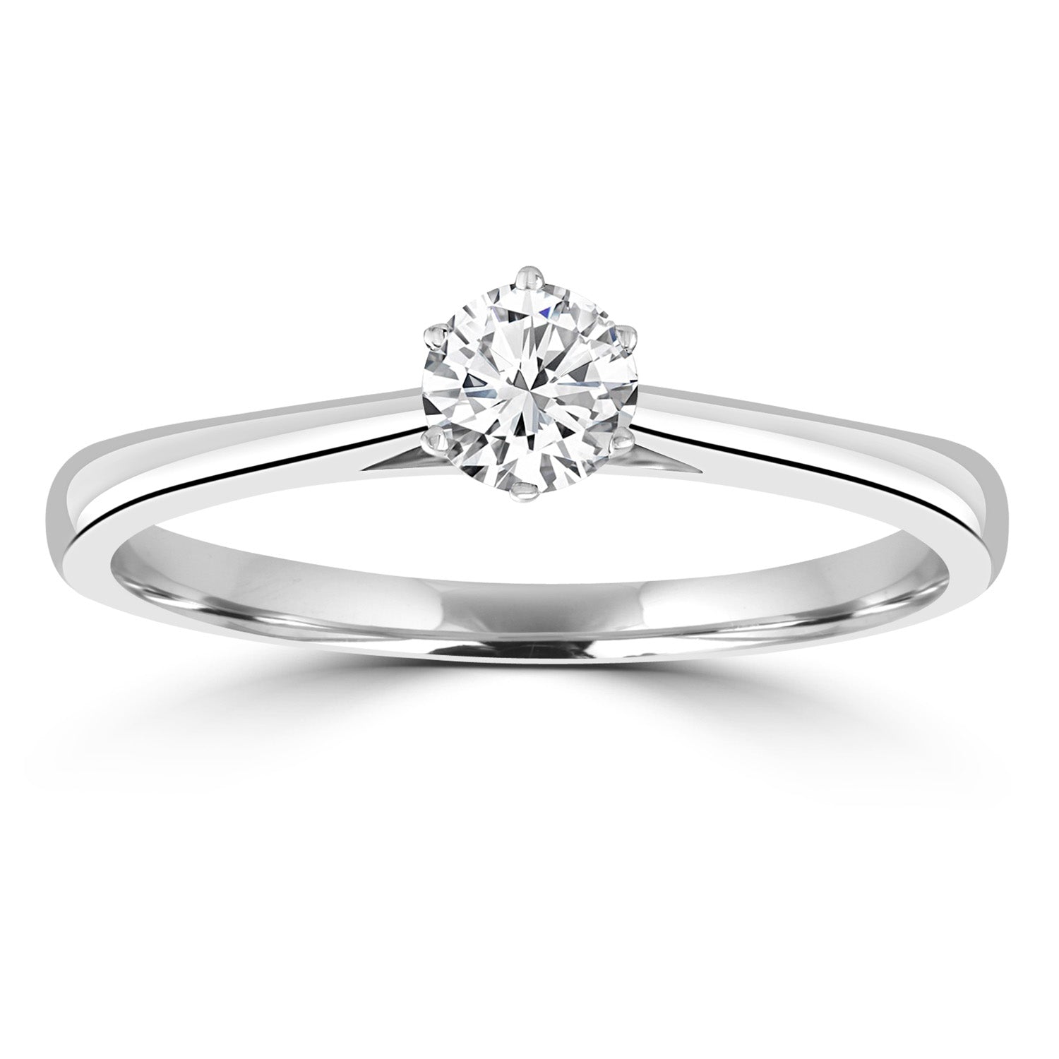 Solitaire Ring with 0.33ct Diamonds in 9K White Gold