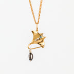 Coral Bay Jewels – Yellow Gold Manta Ray Pearl Pendant