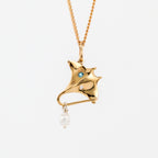 Coral Bay Jewels – Yellow Gold Stingray Drop Pearl Pendant