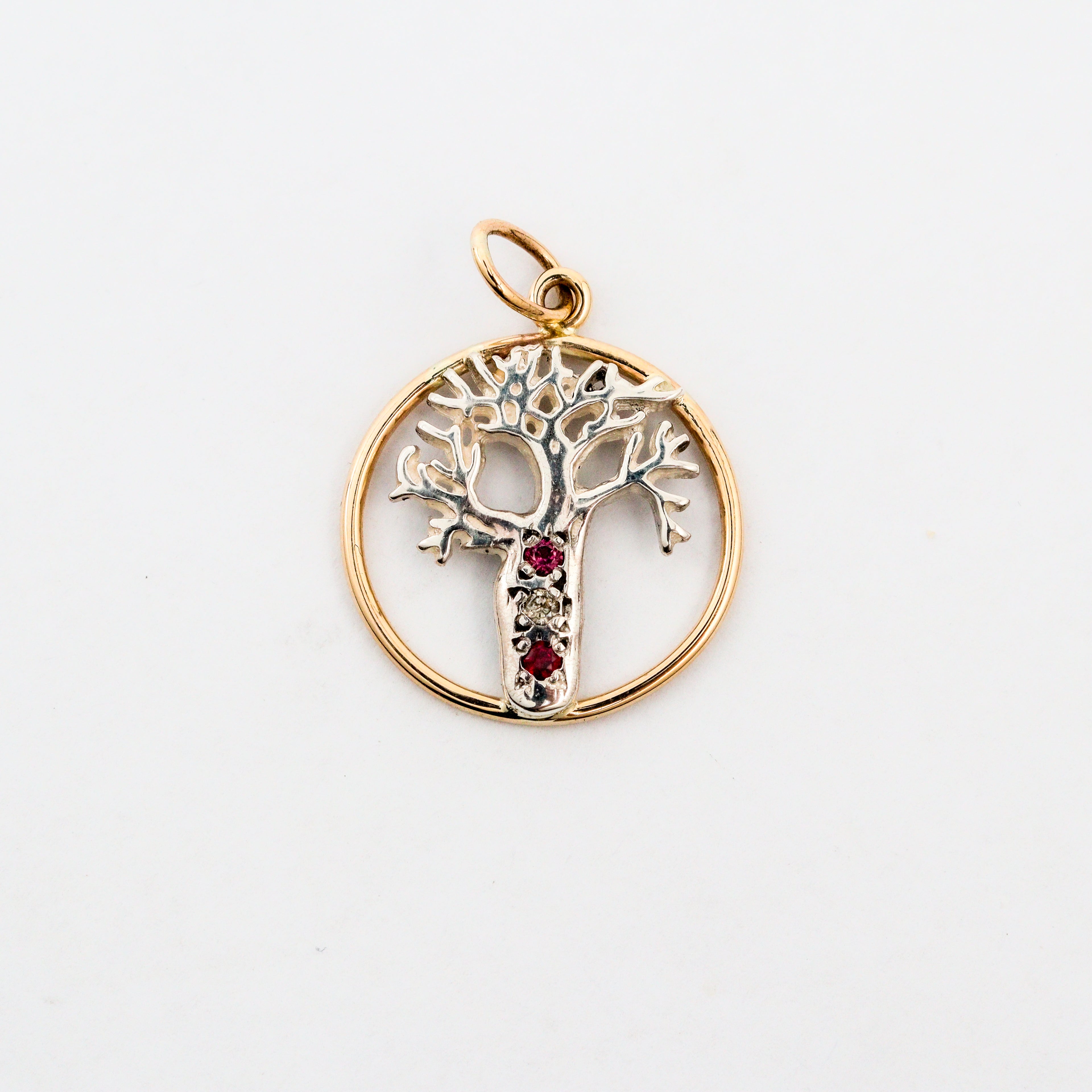 Coral Bay Jewels – Two-Tone Boab Tree Ruby & Diamond Pendant