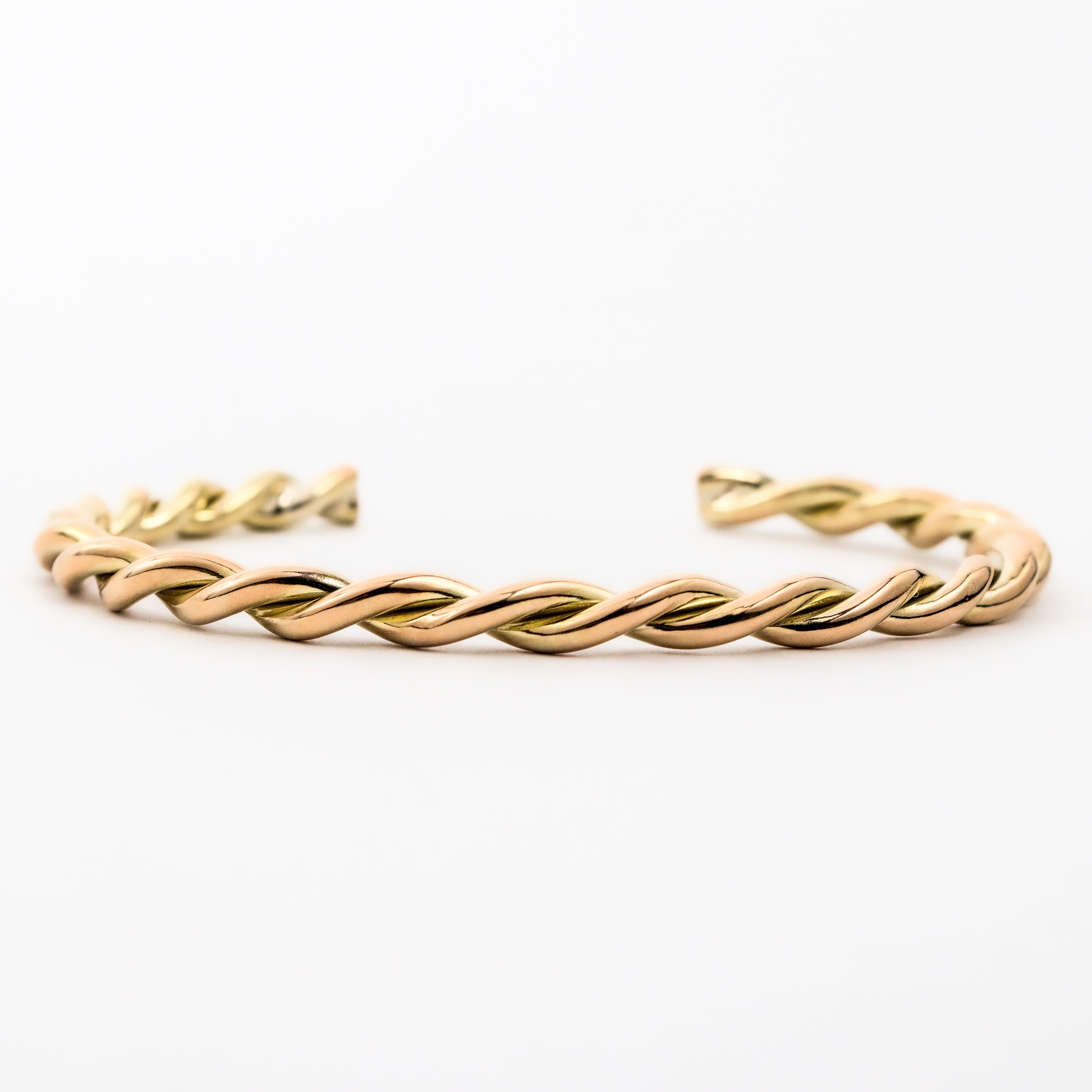 Leon Baker – Yellow Gold Twist Cuff Bangle