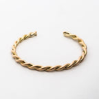 Leon Baker – Yellow Gold Twist Cuff Bangle