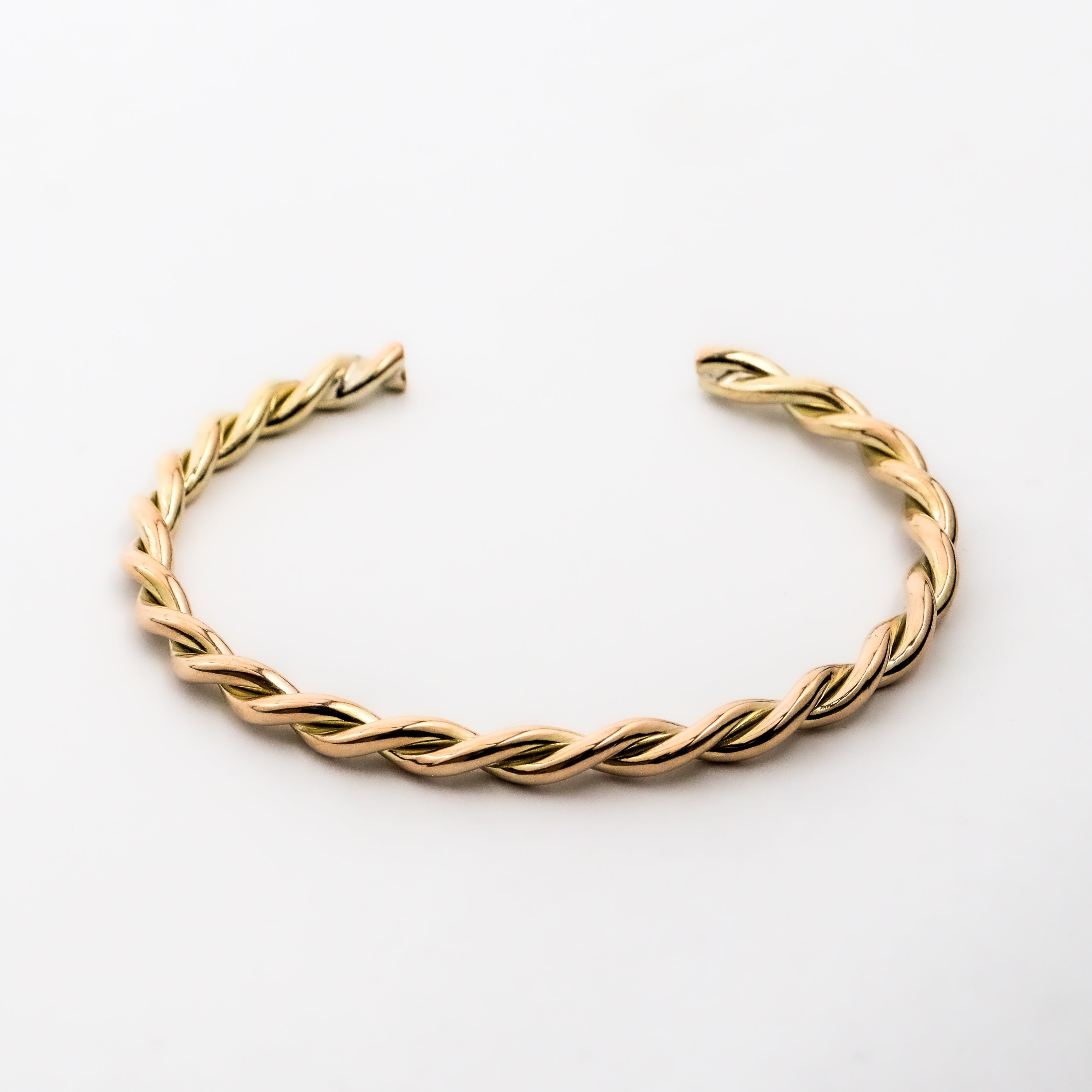 Leon Baker – Yellow Gold Twist Cuff Bangle