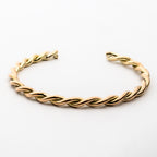 Leon Baker – Yellow Gold Twist Cuff Bangle