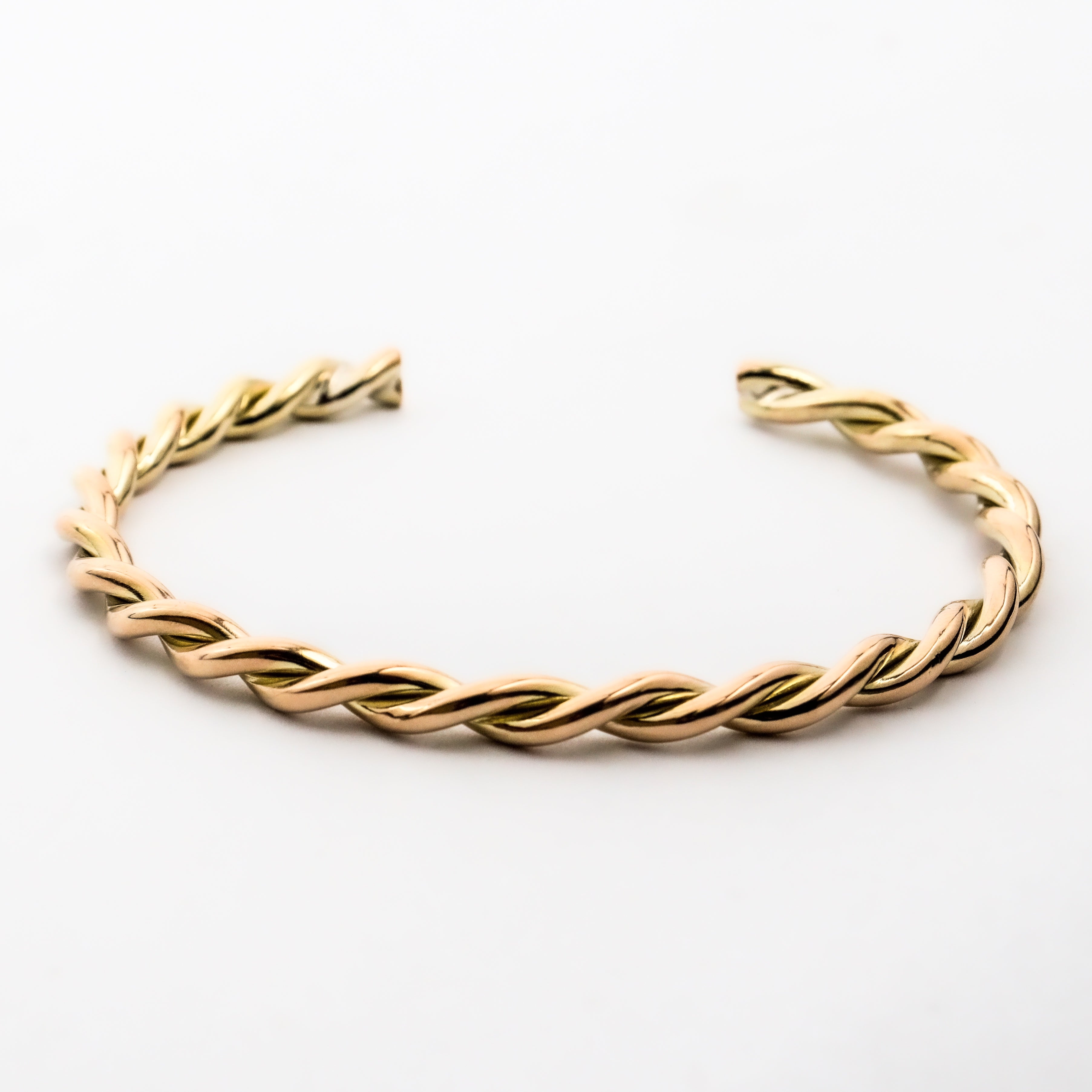 Leon Baker – Yellow Gold Twist Cuff Bangle