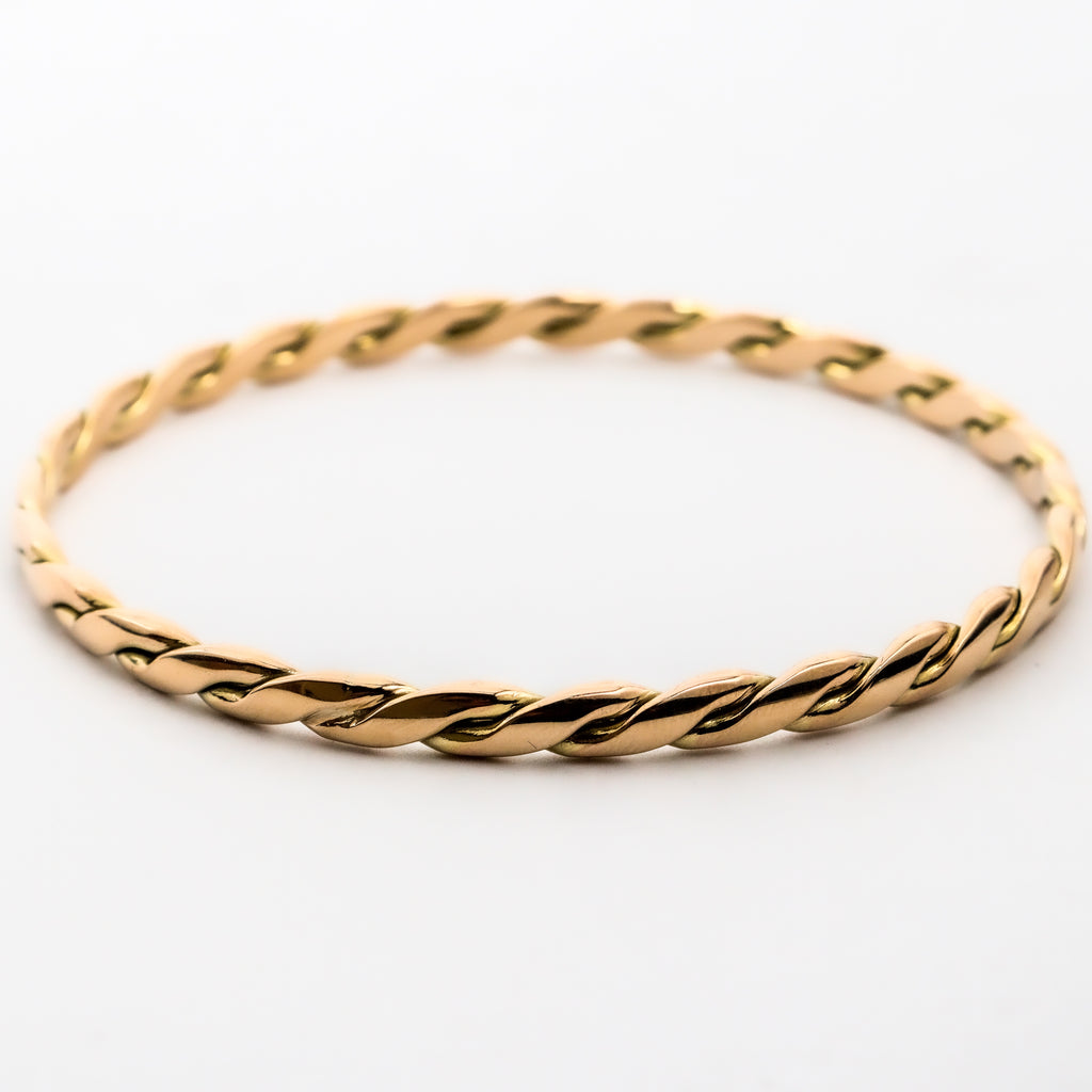 Leon Baker – Yellow Gold Full Twist Bangle