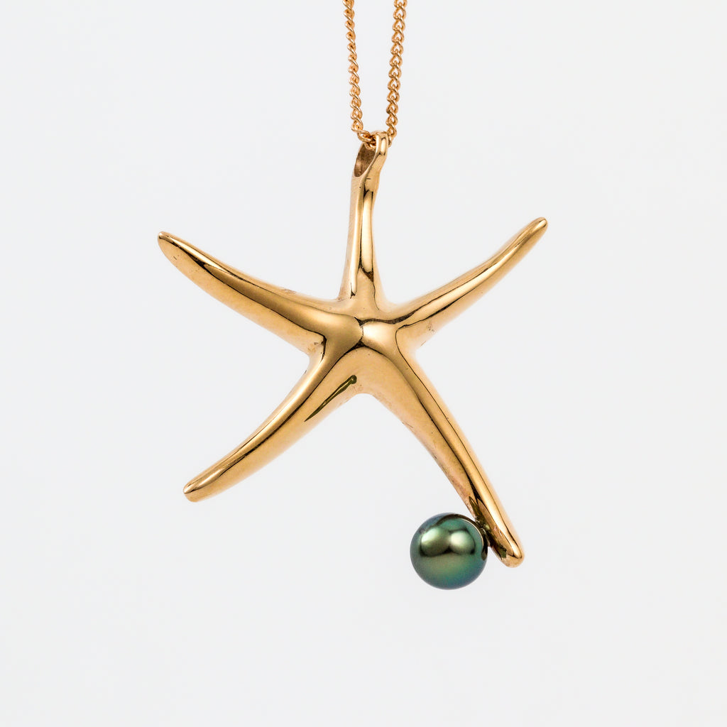 Coral Bay Jewels – Yellow Gold Starfish Abrolhos Pearl Pendant