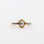 Coral Bay Jewels – White & Yellow Gold Broome Keshi Pearl & Diamond Ring