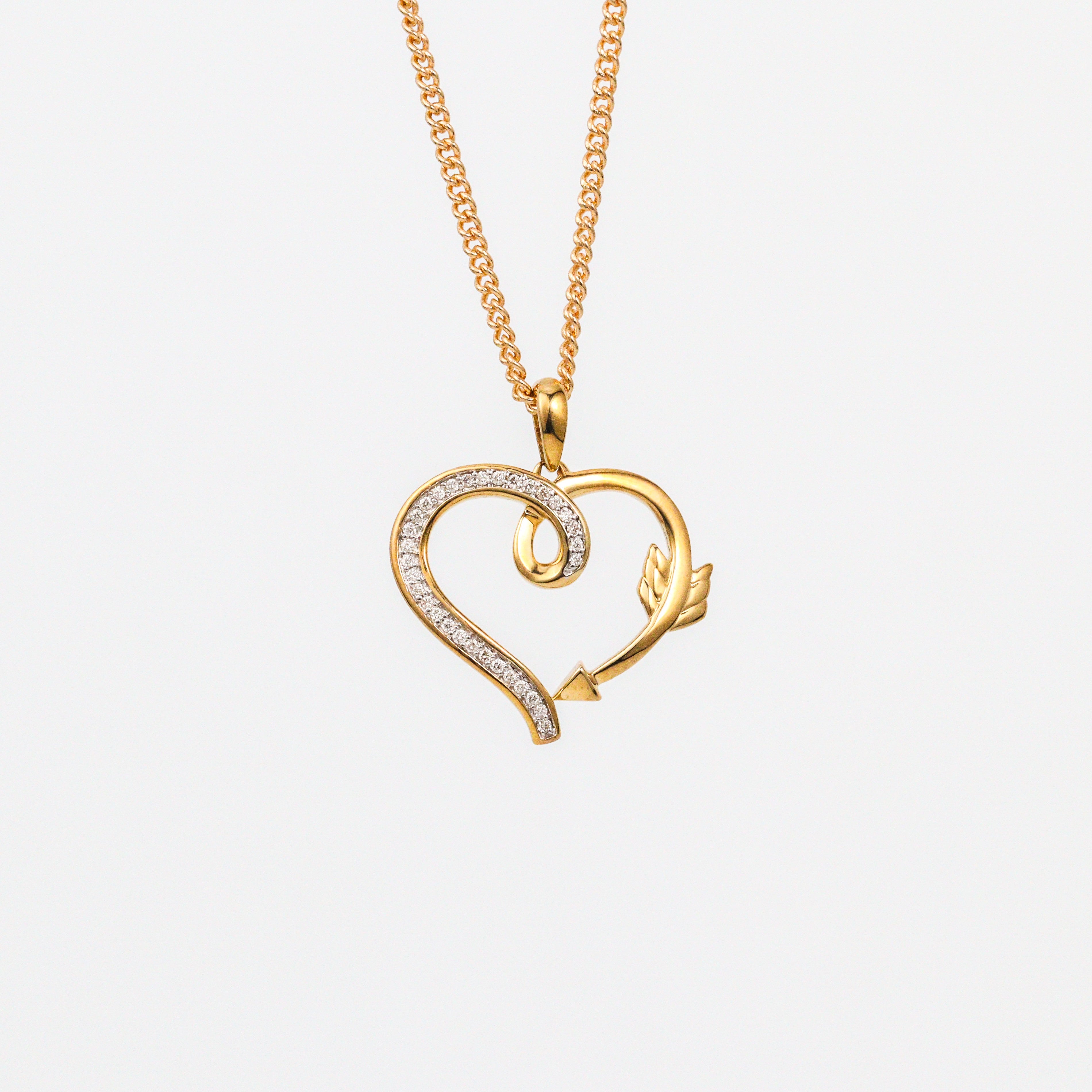 Leon Baker – Yellow Gold Diamond Heart Pendant