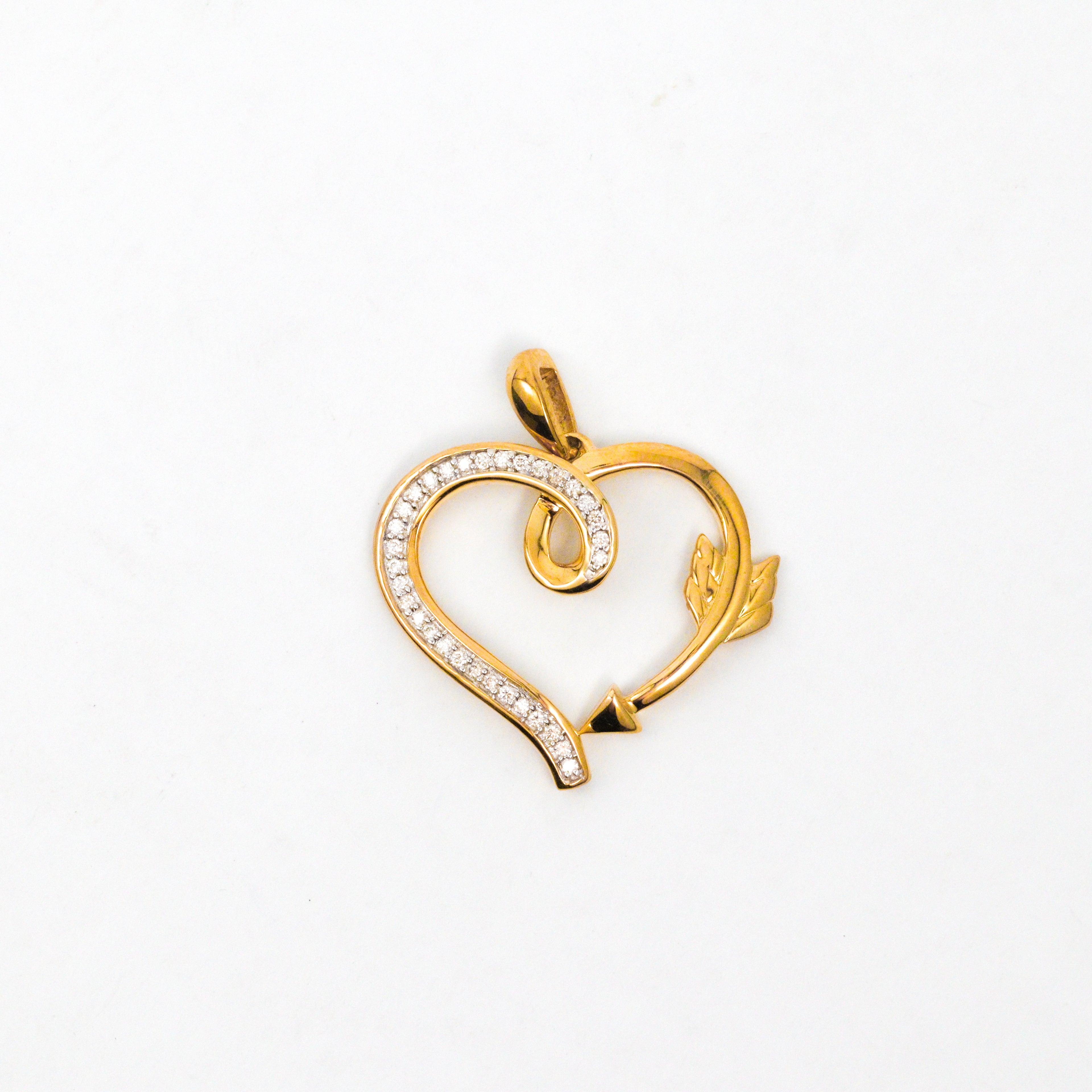 Leon Baker – Yellow Gold Diamond Heart Pendant