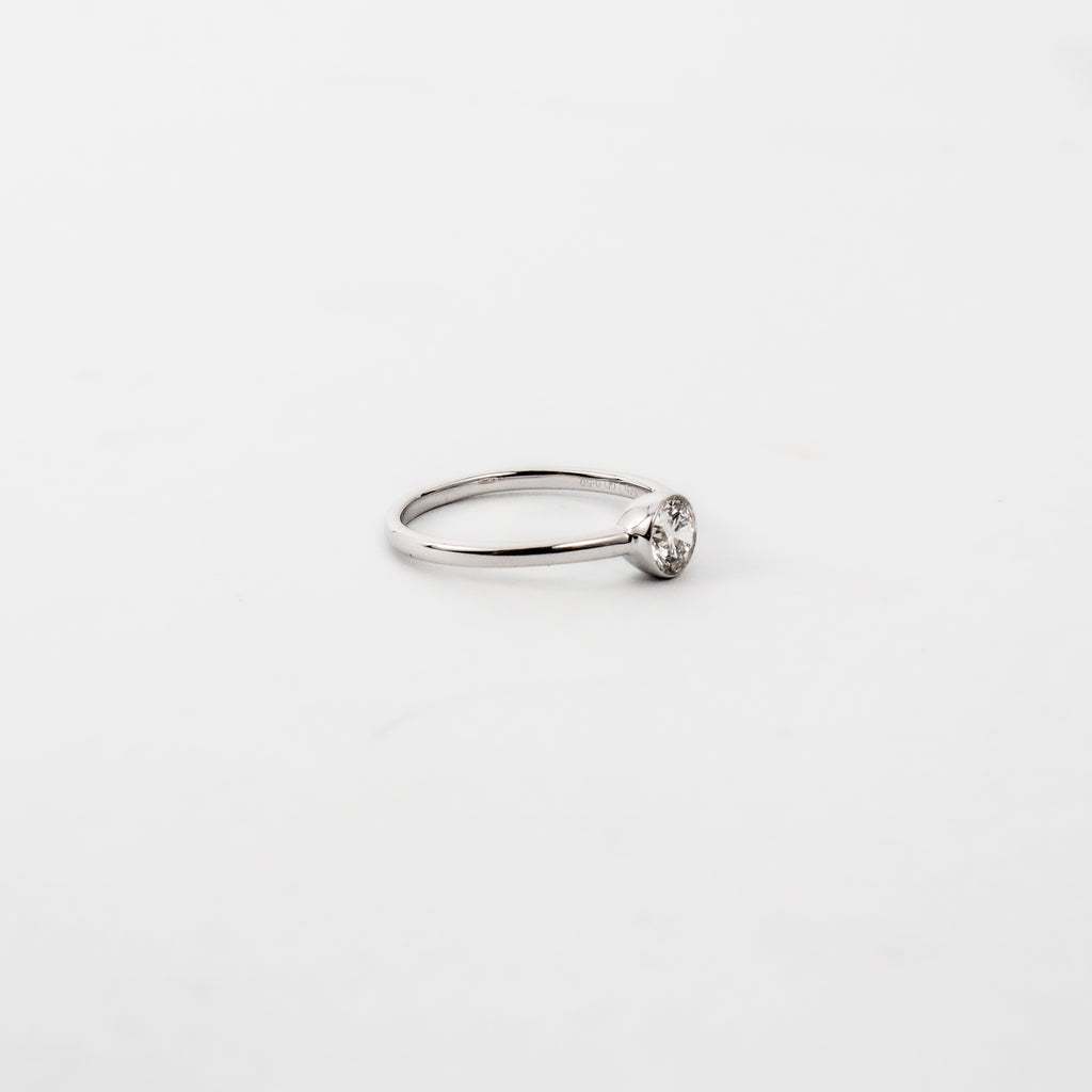 Leon Baker – White Gold Lab Diamond Bezel Ring