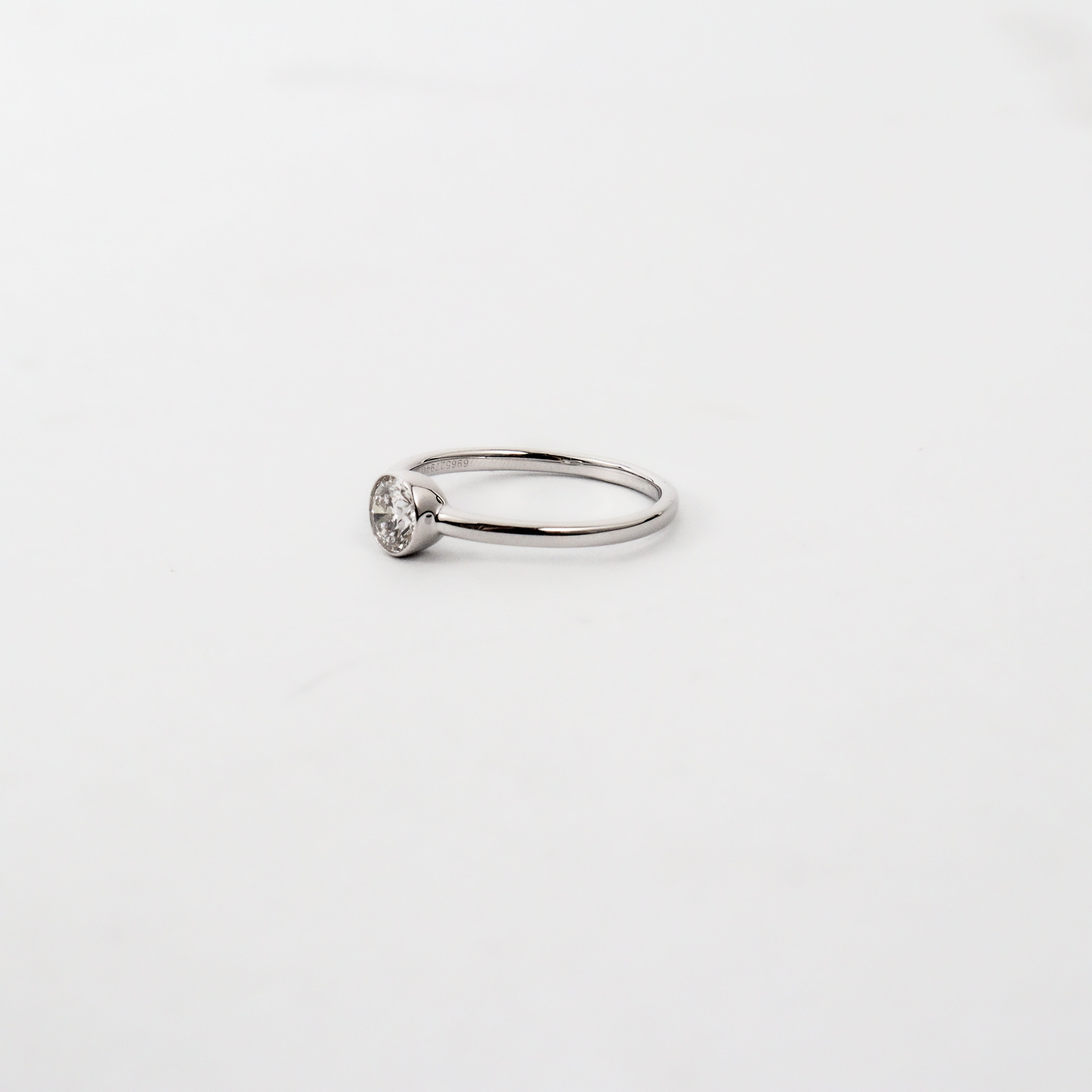 Leon Baker – White Gold Lab Diamond Bezel Ring
