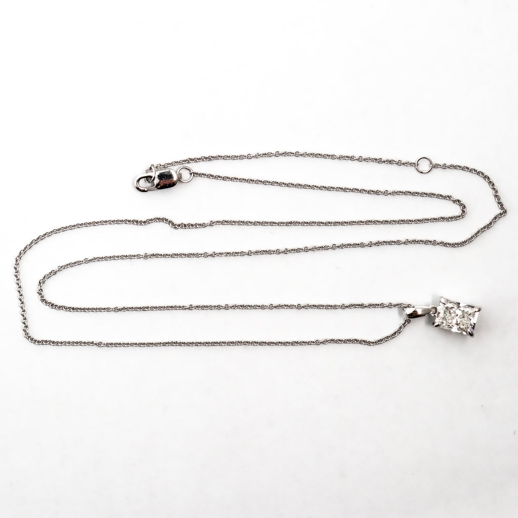 Leon Baker – White Gold Radiant Cut Lab Diamond Necklace