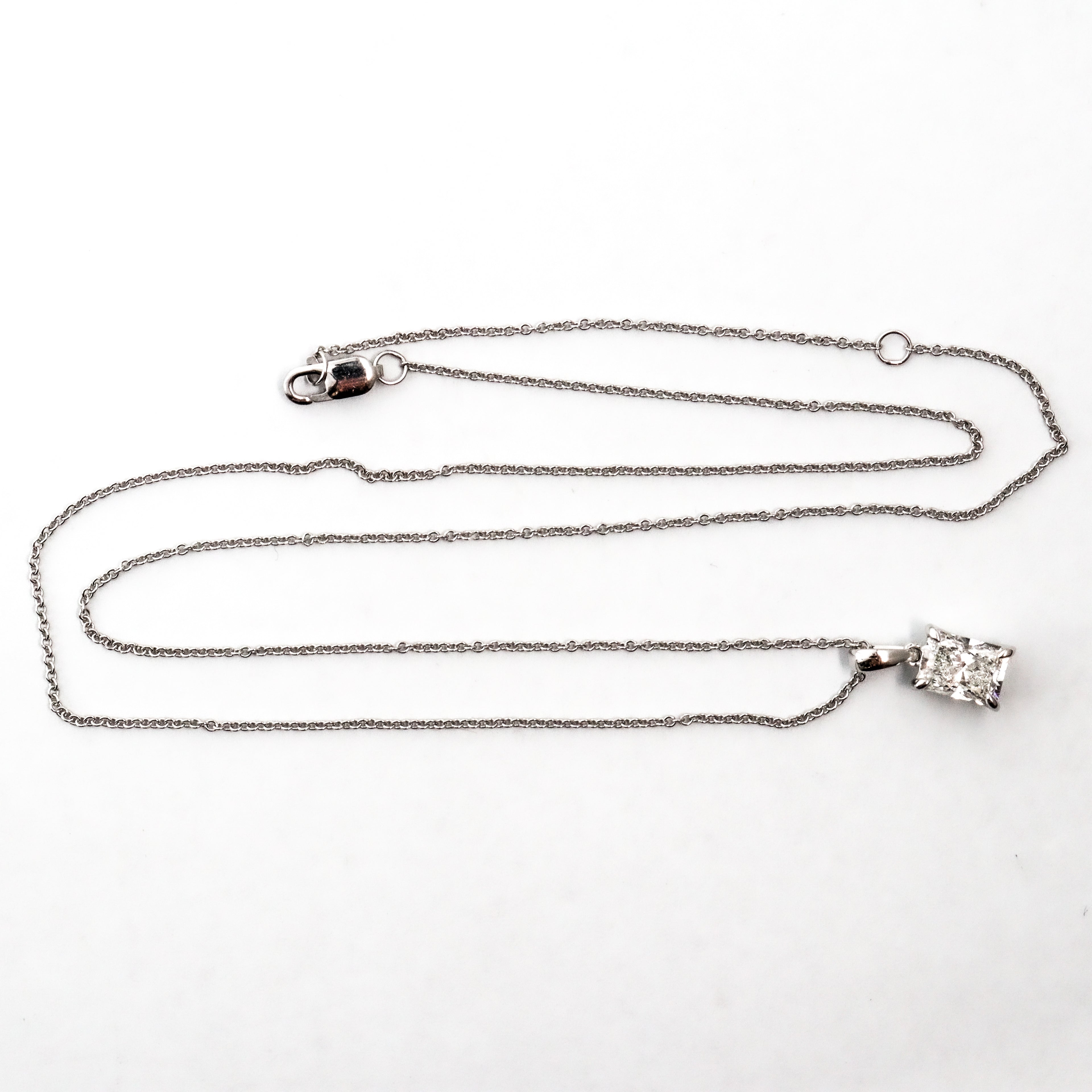 Leon Baker – White Gold Radiant Cut Lab Diamond Necklace