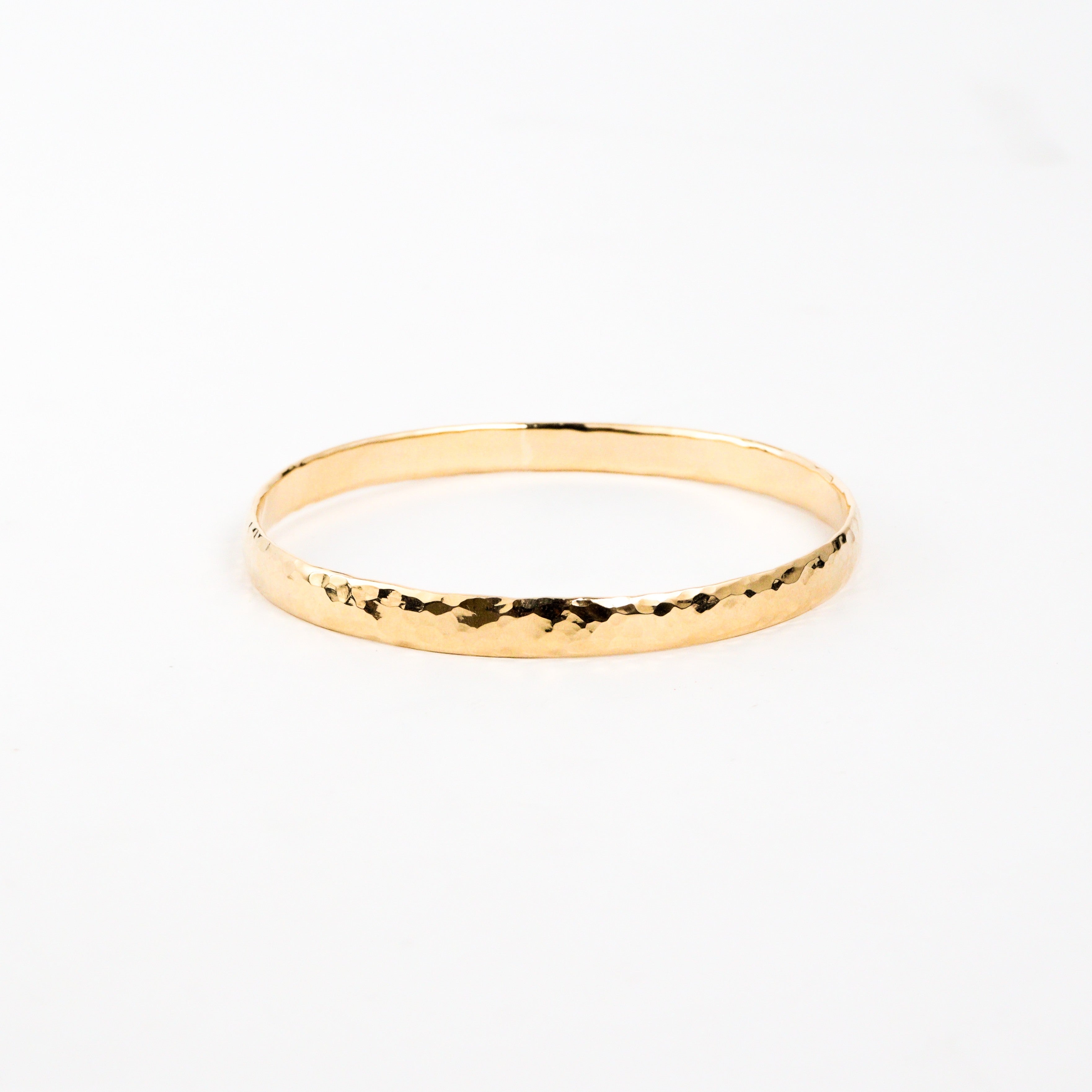 Leon Baker - Gold Handmade Hammered Bangle