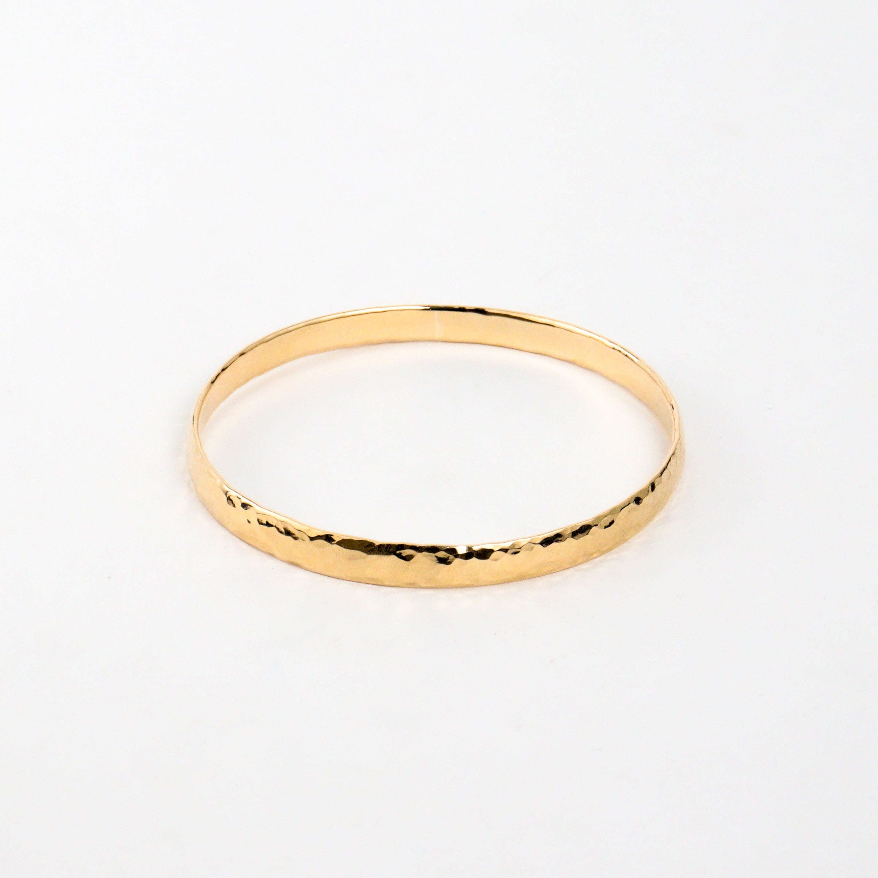 Leon Baker - Gold Handmade Hammered Bangle
