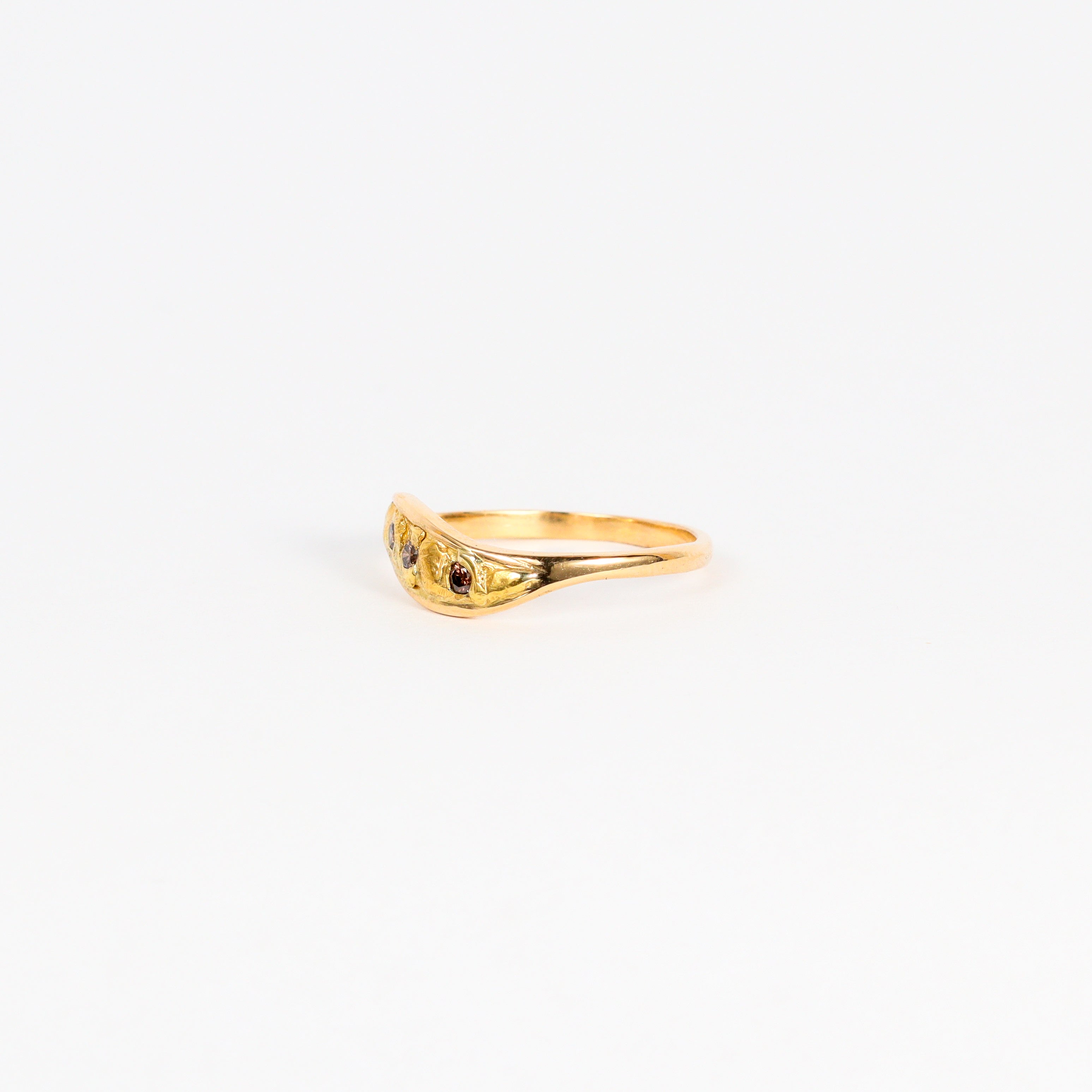Leon Baker – 18K Yellow Gold Triple Champagne Diamond Ring