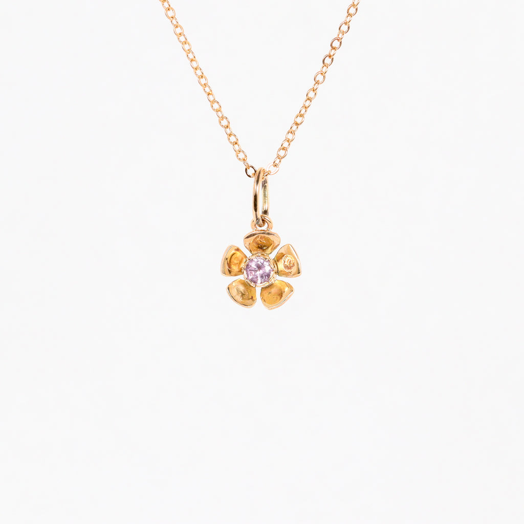 Leon Baker – 9KYG Pink Sapphire Geraldton Wax Pendant