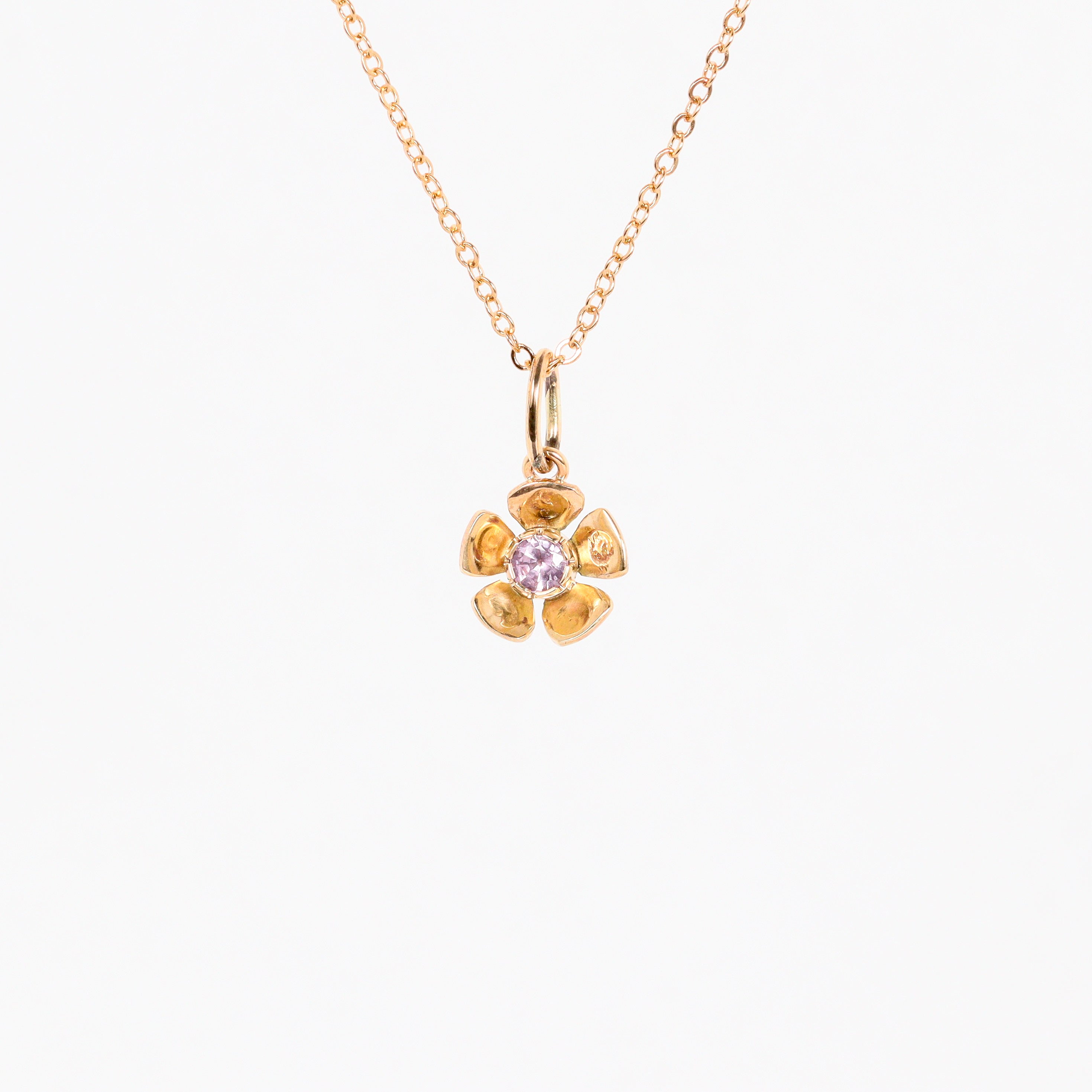 Leon Baker – 9KYG Pink Sapphire Geraldton Wax Pendant