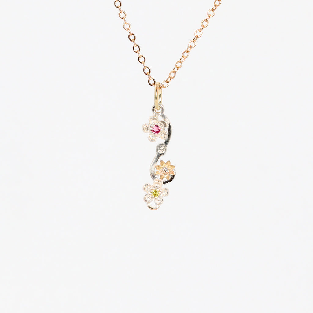 Leon Baker – Two-Tone Wildflower Sapphire & Diamond Pendant