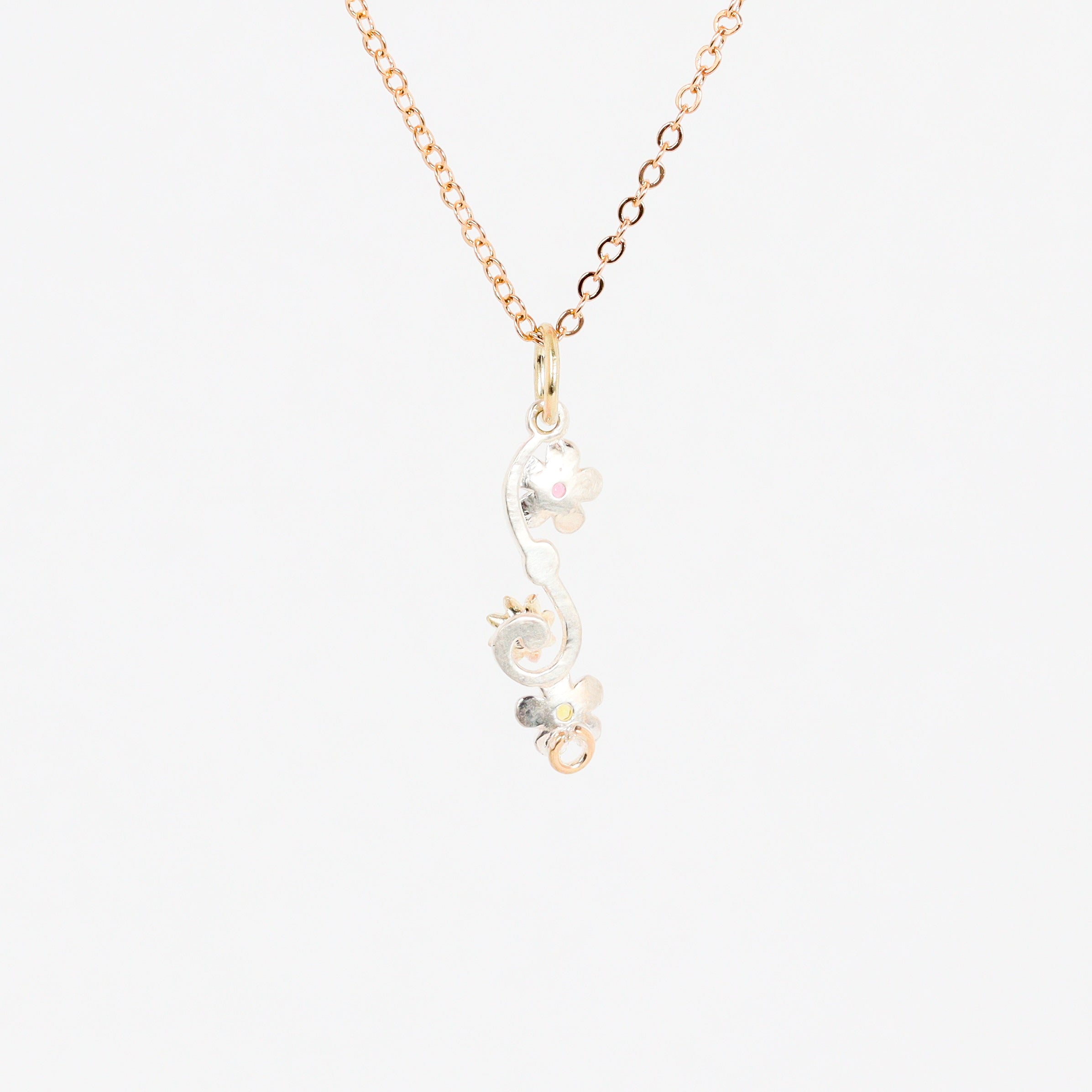 Leon Baker – Two-Tone Wildflower Sapphire & Diamond Pendant