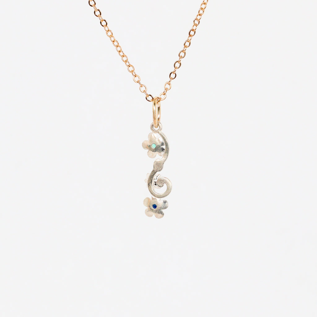 Leon Baker – Two-Tone Wildflower Sapphire & Emerald Pendant