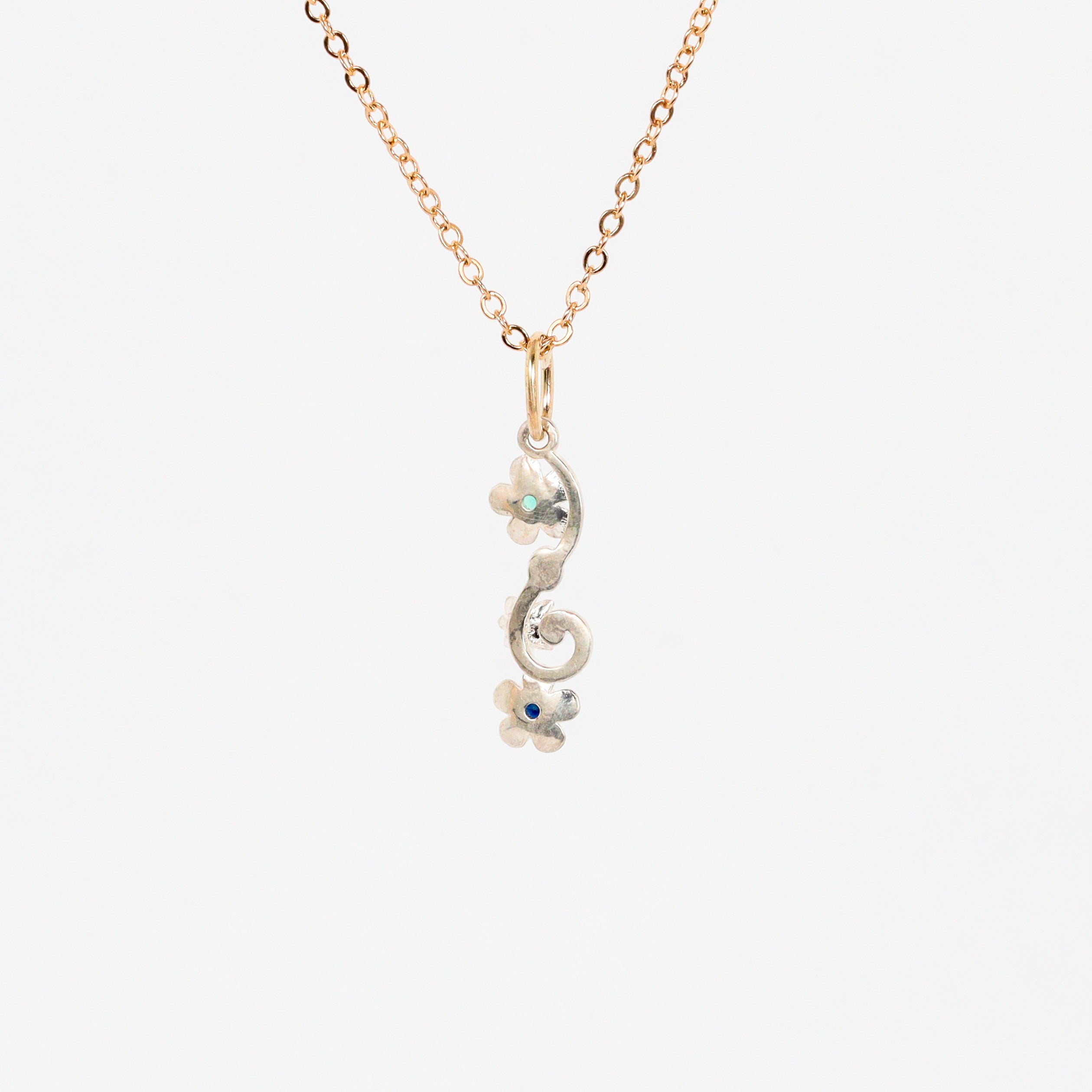 Leon Baker – Two-Tone Wildflower Sapphire & Emerald Pendant