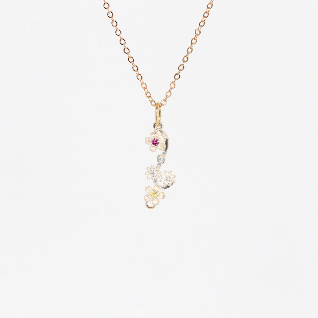 Leon Baker – Silver & 9KYG Wildflower Sapphire Pendant