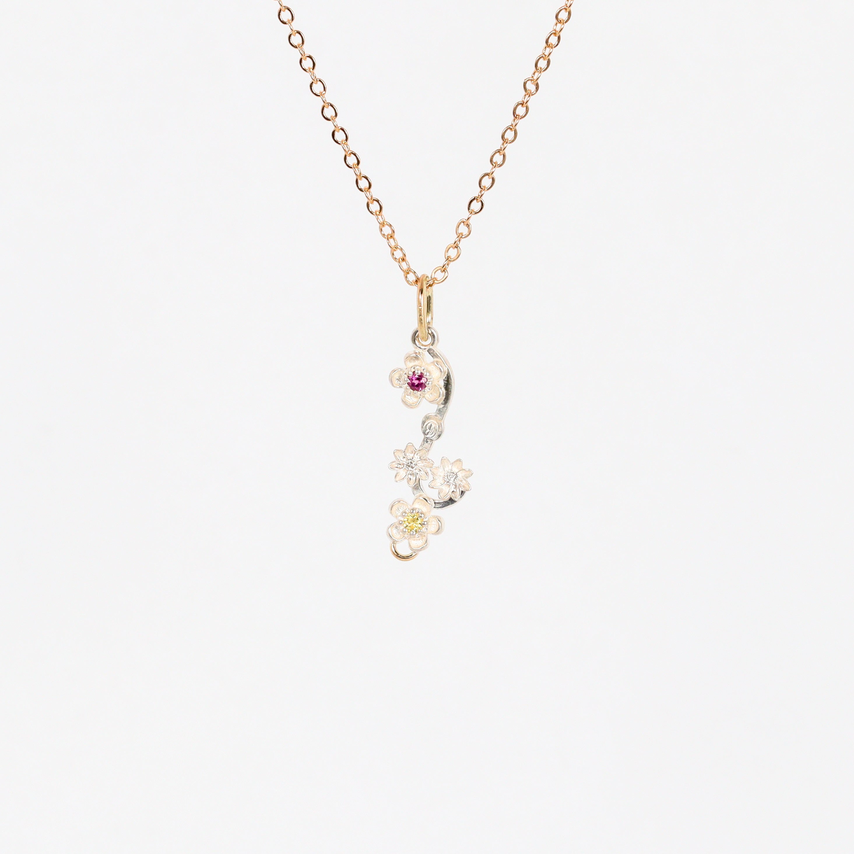 Leon Baker – Silver & 9KYG Wildflower Sapphire Pendant