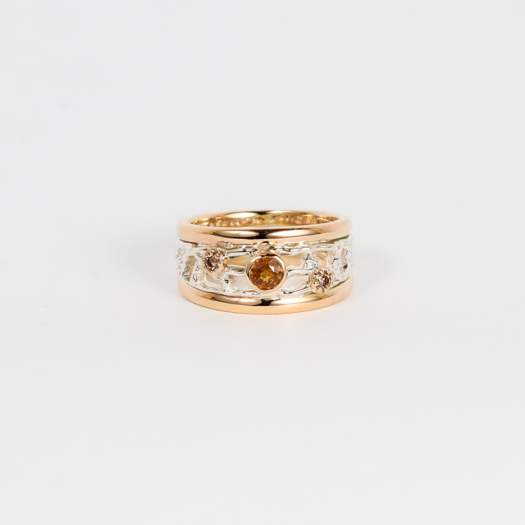 Coral Bay Jewels – Yellow Sapphire & Argyle Diamond Two Tone Ring