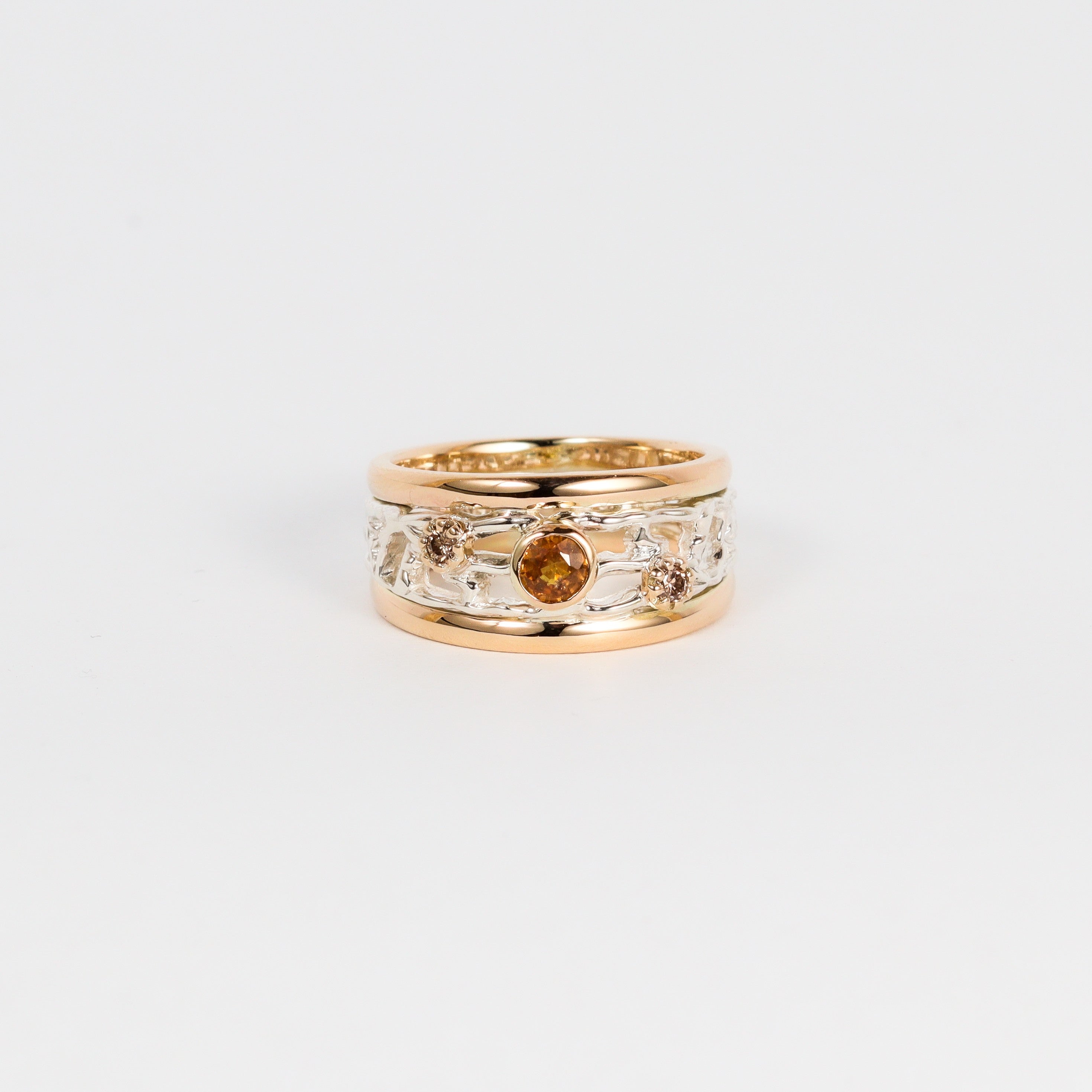 Coral Bay Jewels – Yellow Sapphire & Argyle Diamond Two Tone Ring