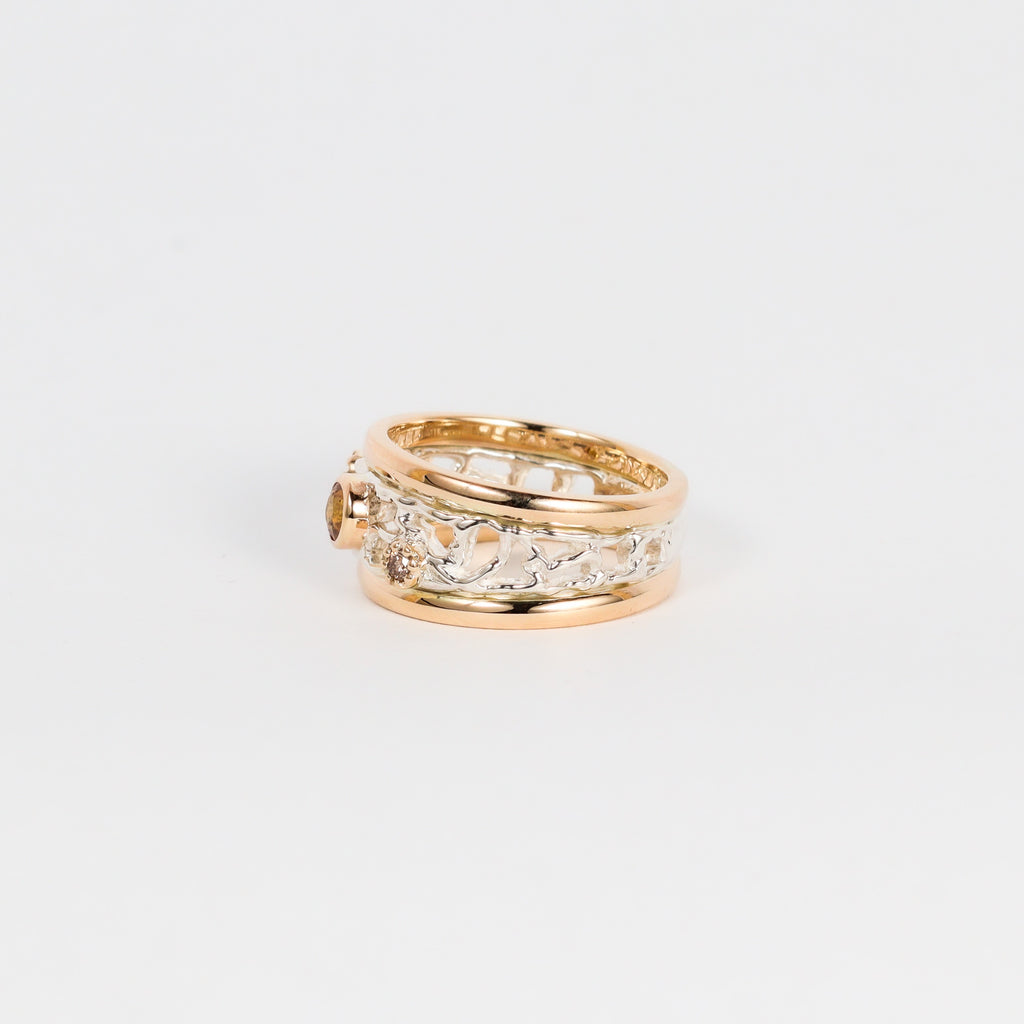 Coral Bay Jewels – Yellow Sapphire & Argyle Diamond Two Tone Ring