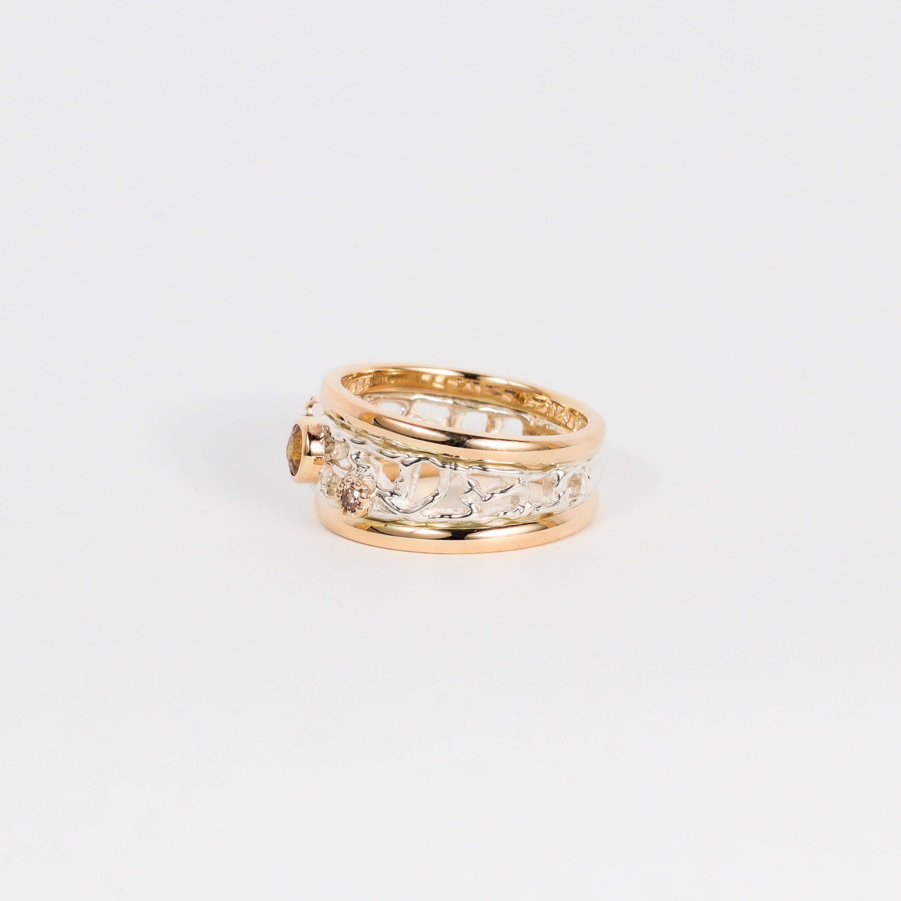 Coral Bay Jewels – Yellow Sapphire & Argyle Diamond Two Tone Ring