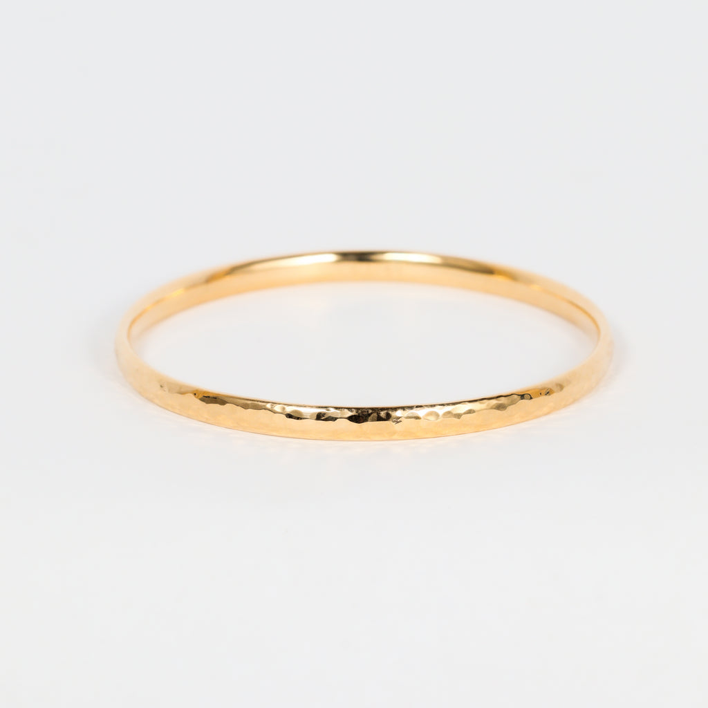 Leon Baker – 9K Gold Beaten Half-Round Bangle