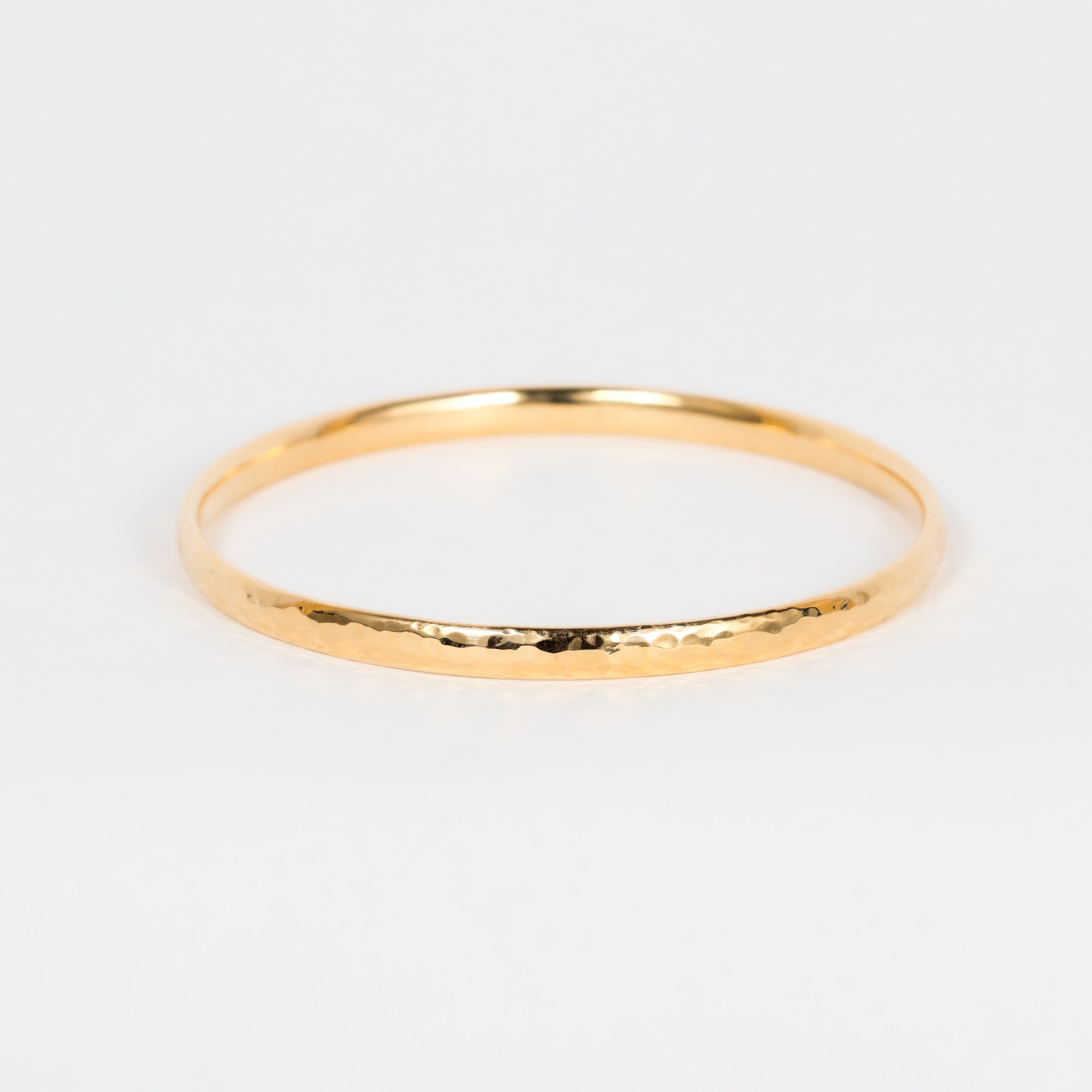 Leon Baker – 9K Gold Beaten Half-Round Bangle