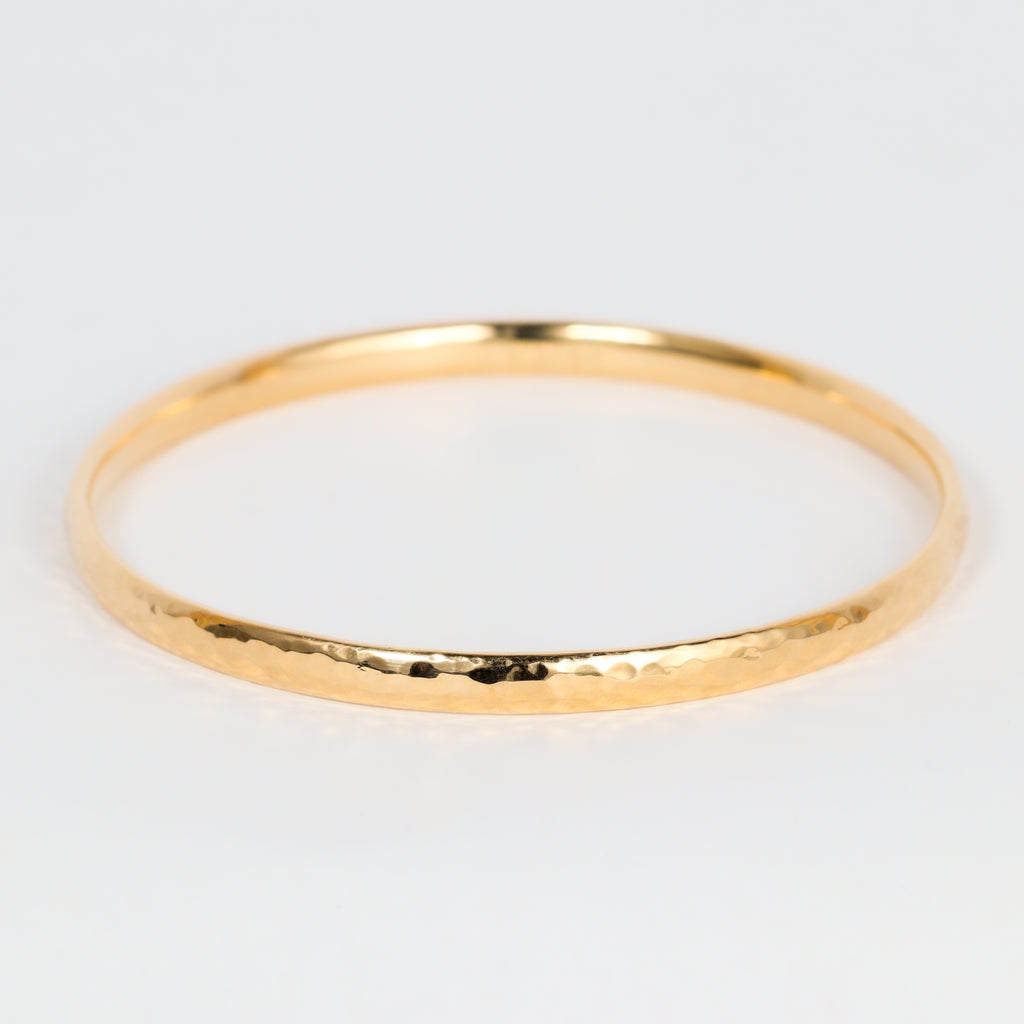 Leon Baker – 9K Gold Beaten Half-Round Bangle