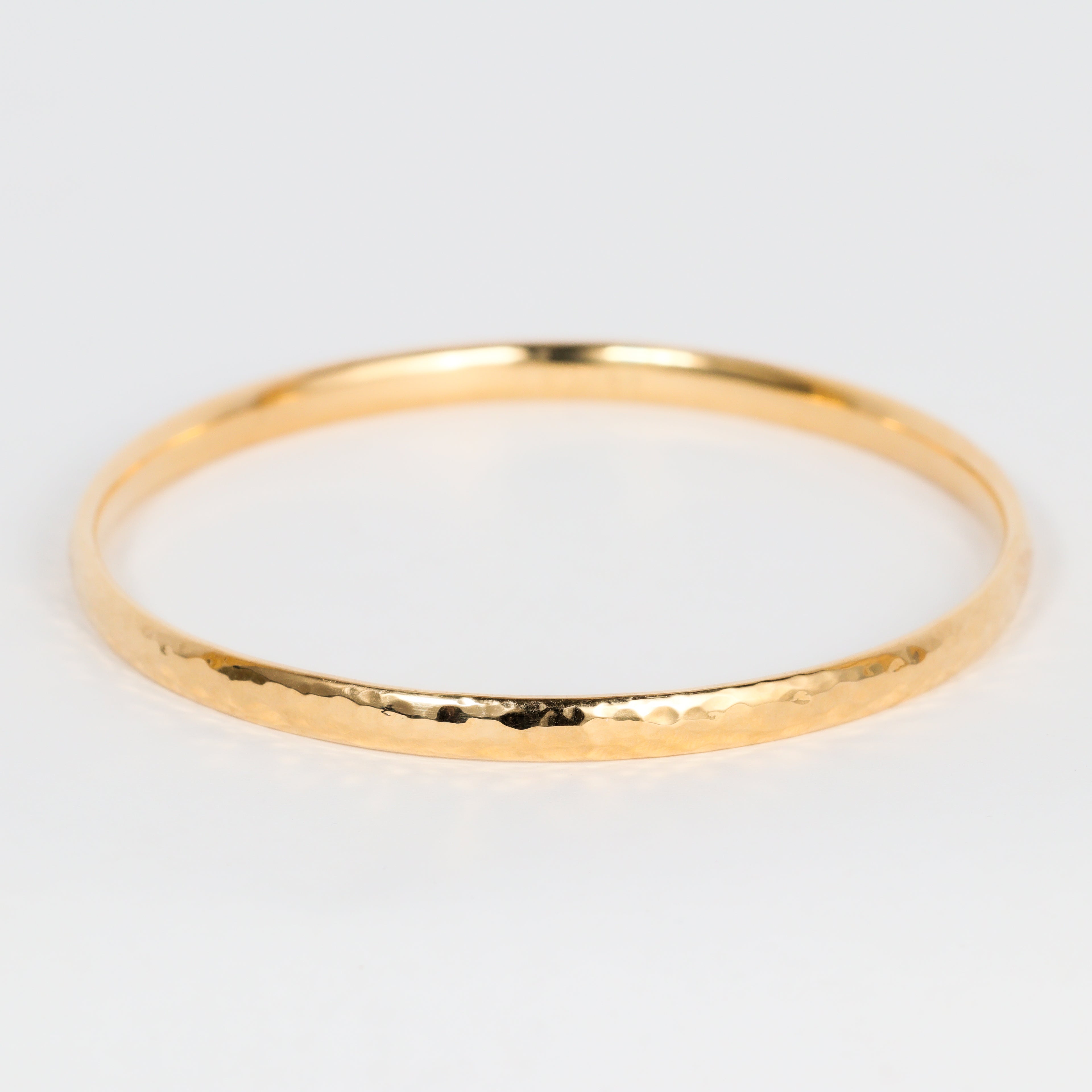 Leon Baker – 9K Gold Beaten Half-Round Bangle