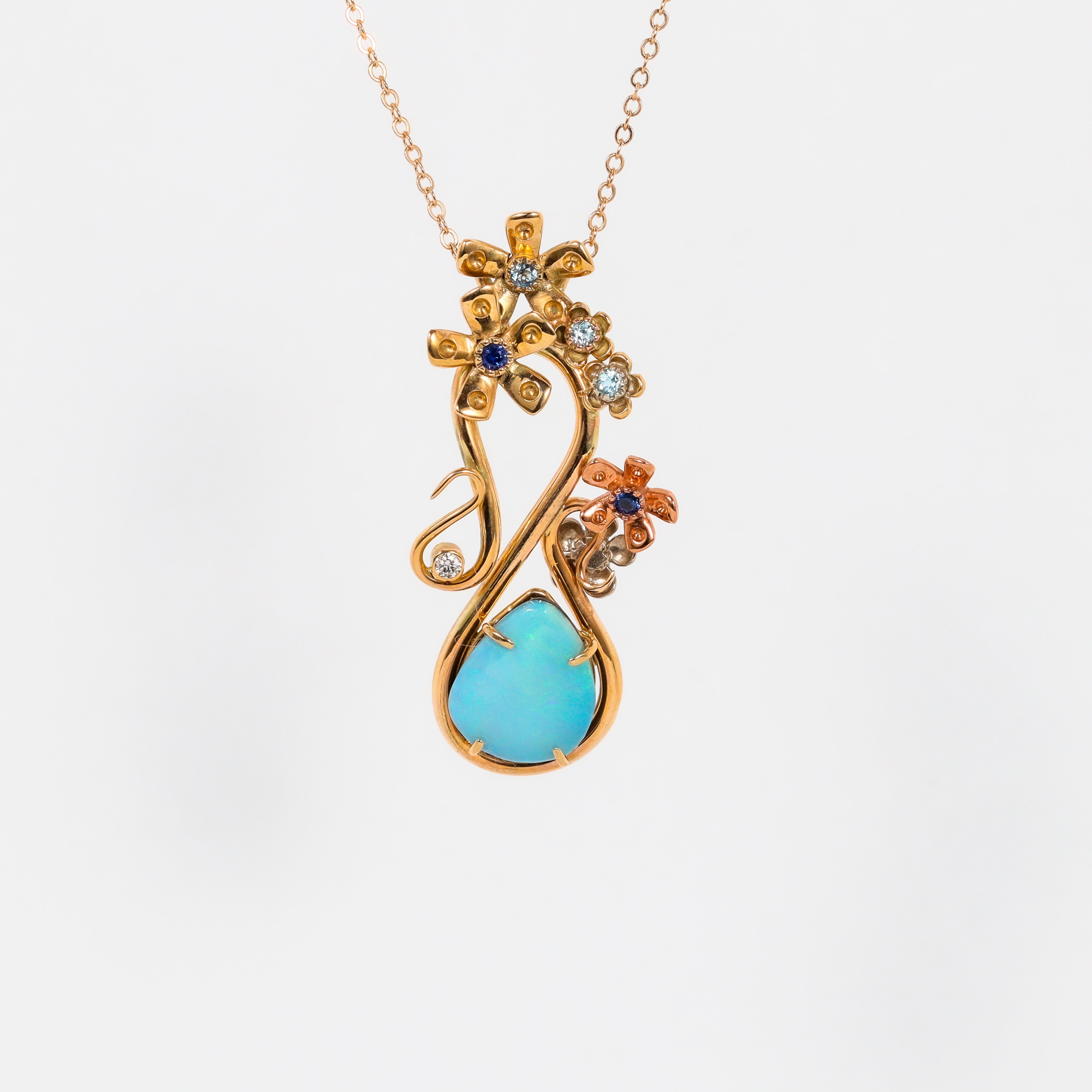 Leon Bakers Opal "Wild Flower Season" Pendant