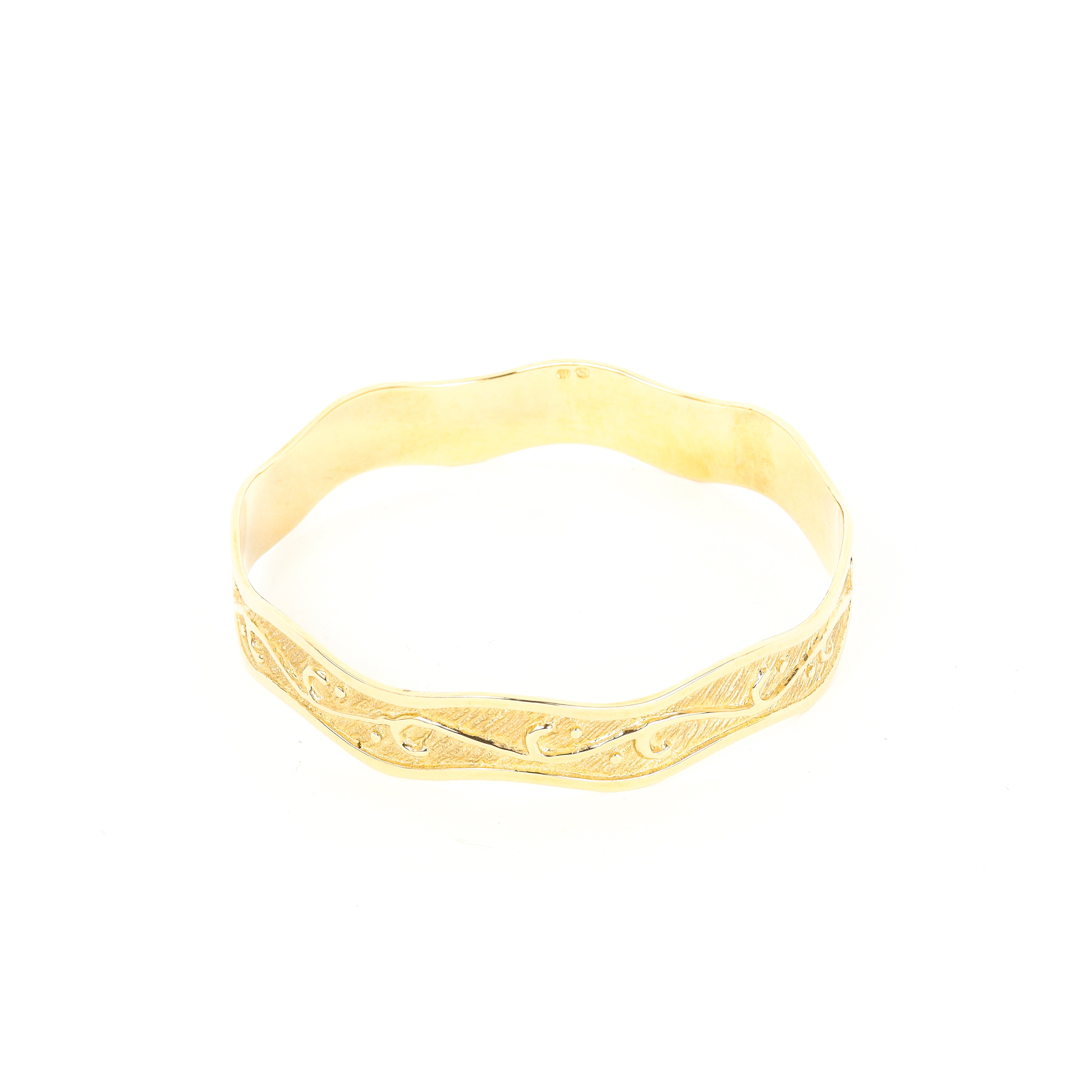 Leon Baker - Solid 9ct Yellow Gold Molten Bangle