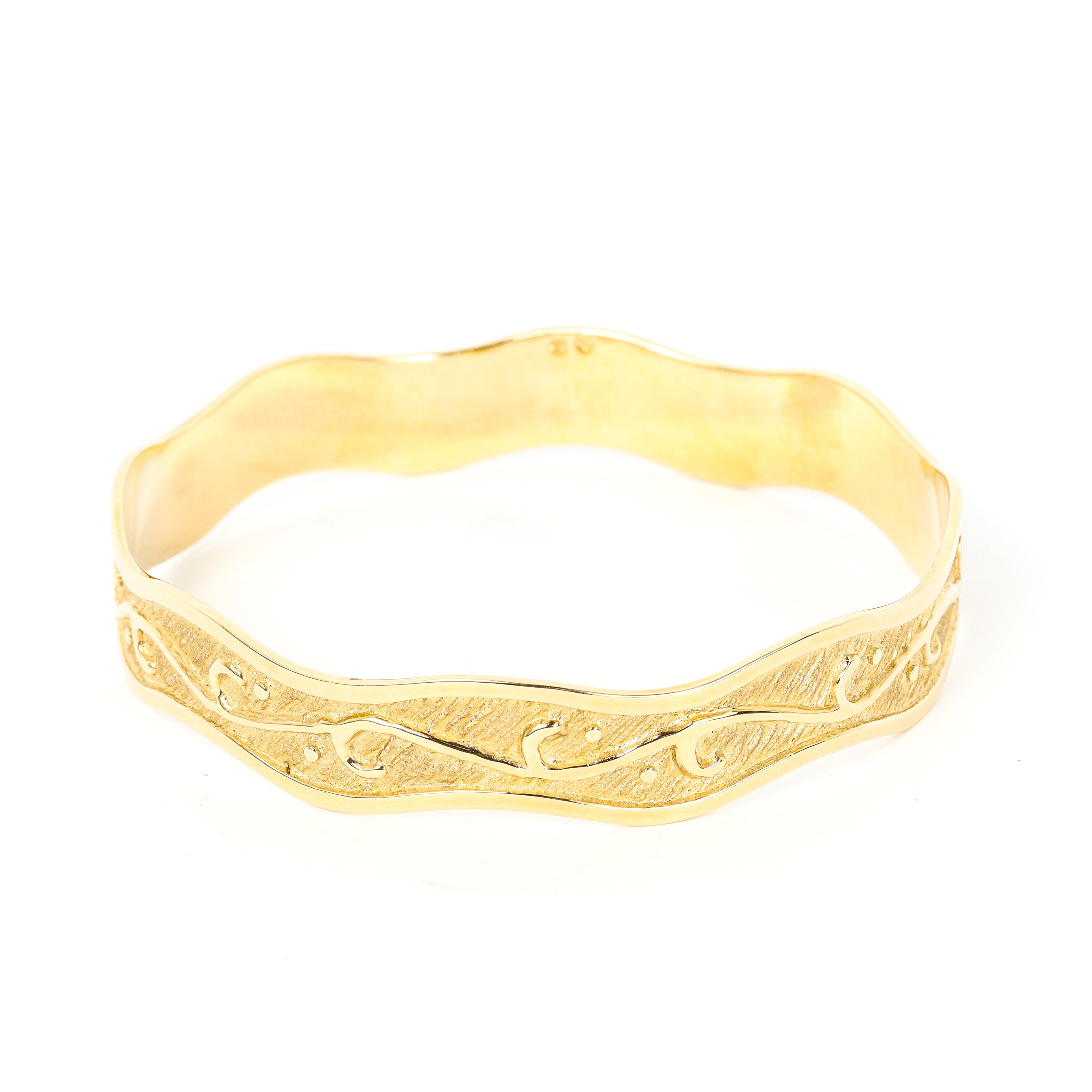 Leon Baker - Solid 9ct Yellow Gold Molten Bangle