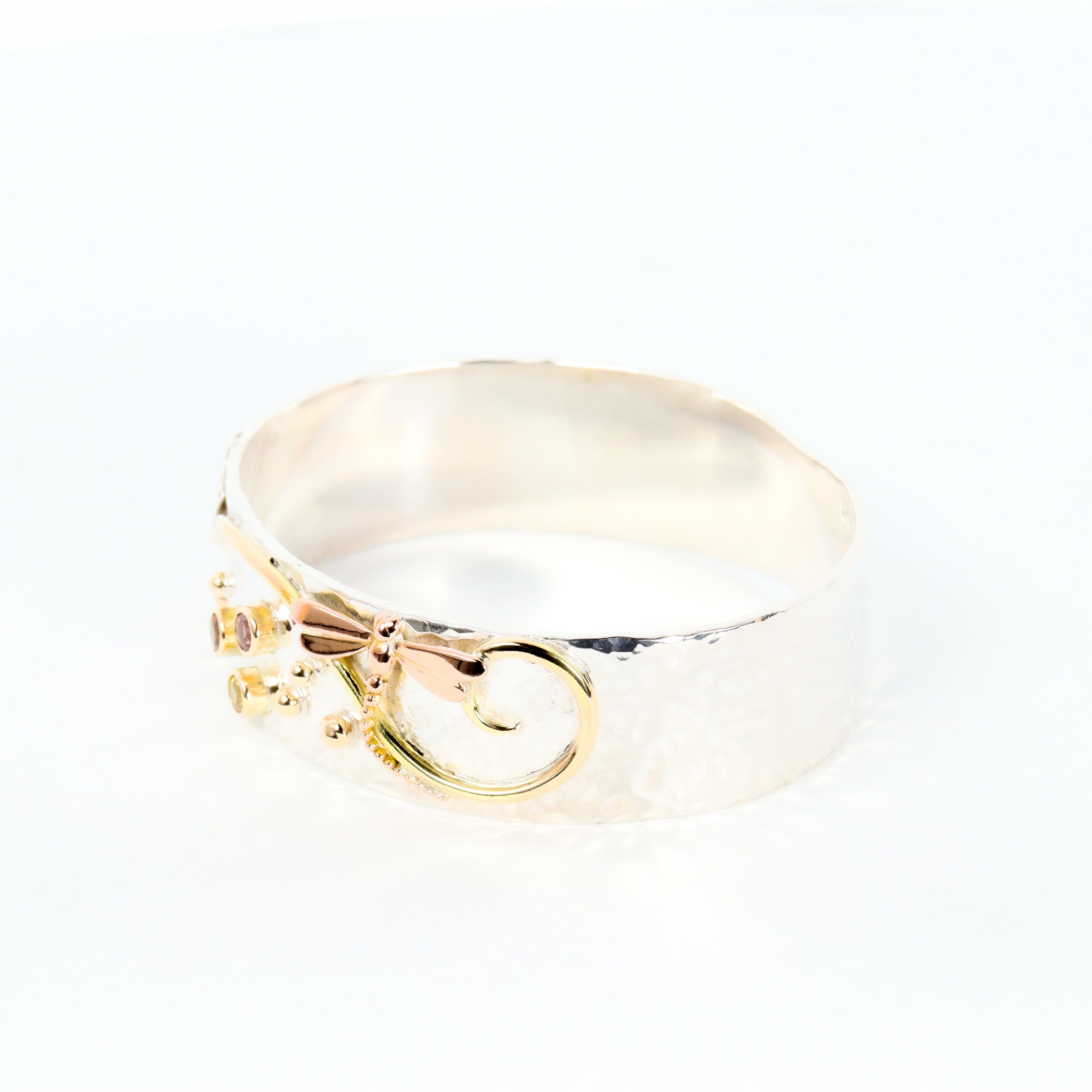 Leon Baker - Wildflower & Dragonfly Sapphire Tri-Colour Bangle
