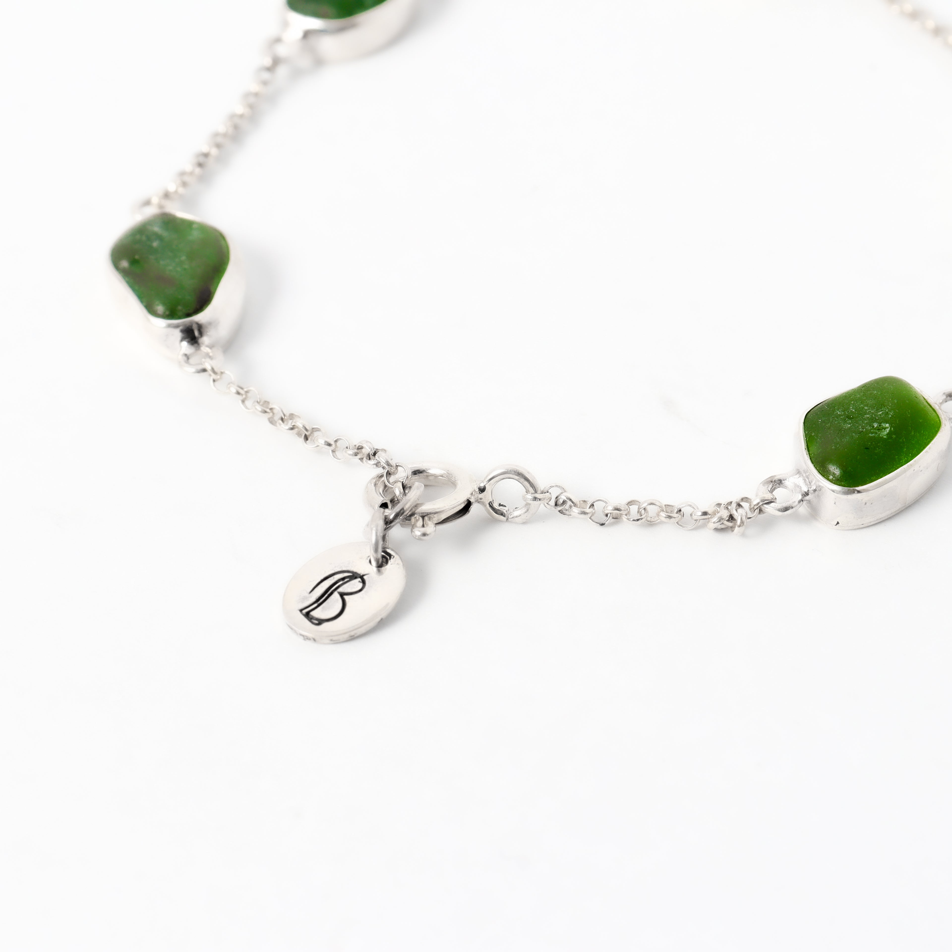 Coral Bay Jewels - Sterling Silver Pearl & Sea Glass Bracelet