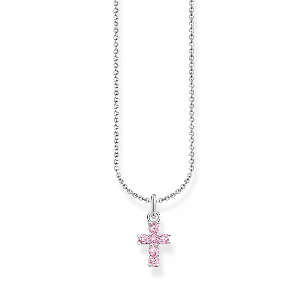 THOMAS SABO Necklace with cross pendant with pink zirconia