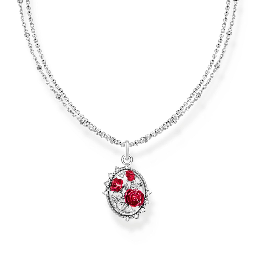 THOMAS SABO Romance Necklace with Red Roses pendant