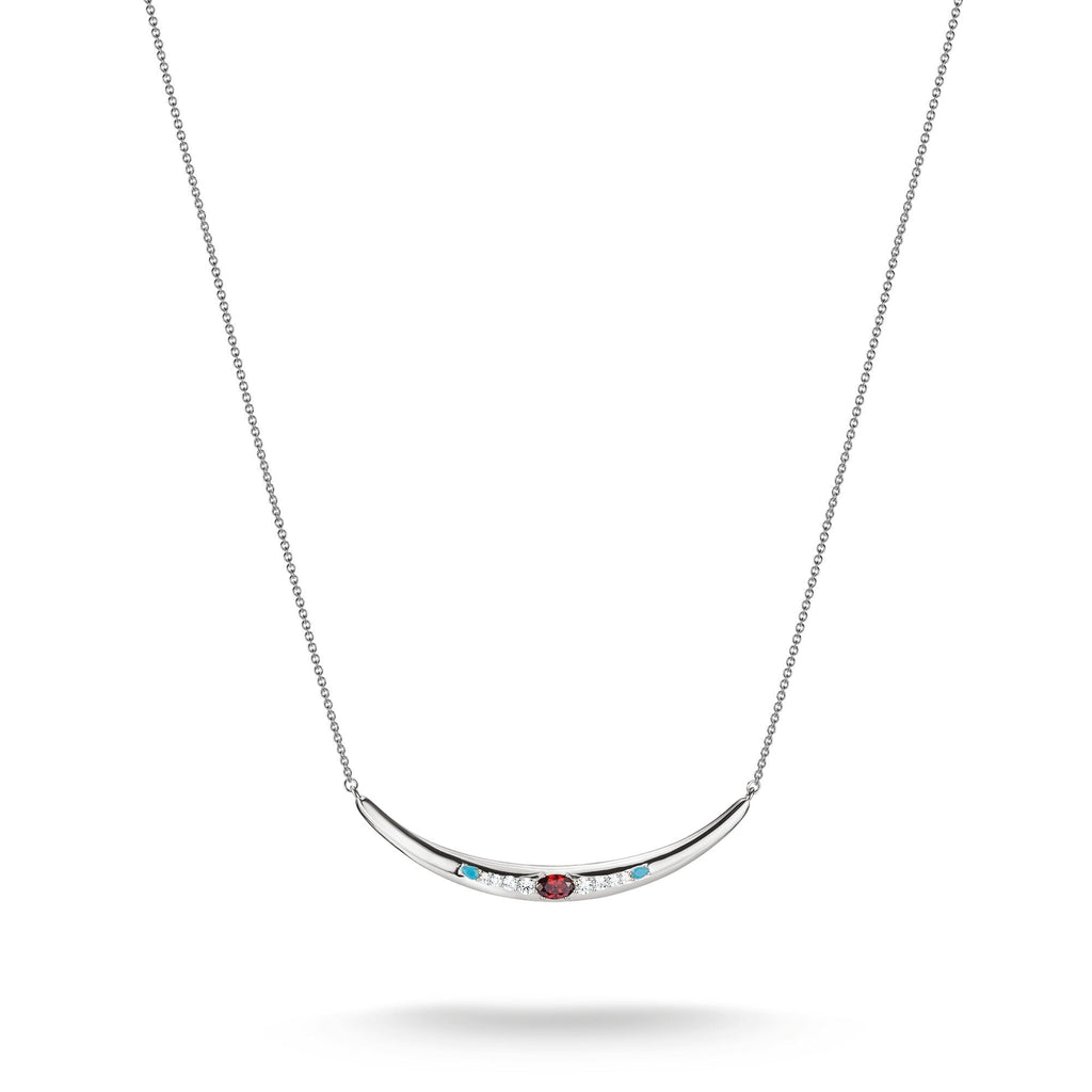 THOMAS SABO Half-Form Necklace with Red Zirconia Stone