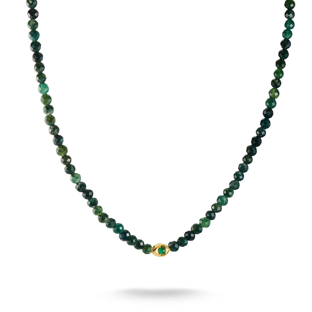 THOMAS SABO Elyndra Necklace with Green Moss Agate Beads