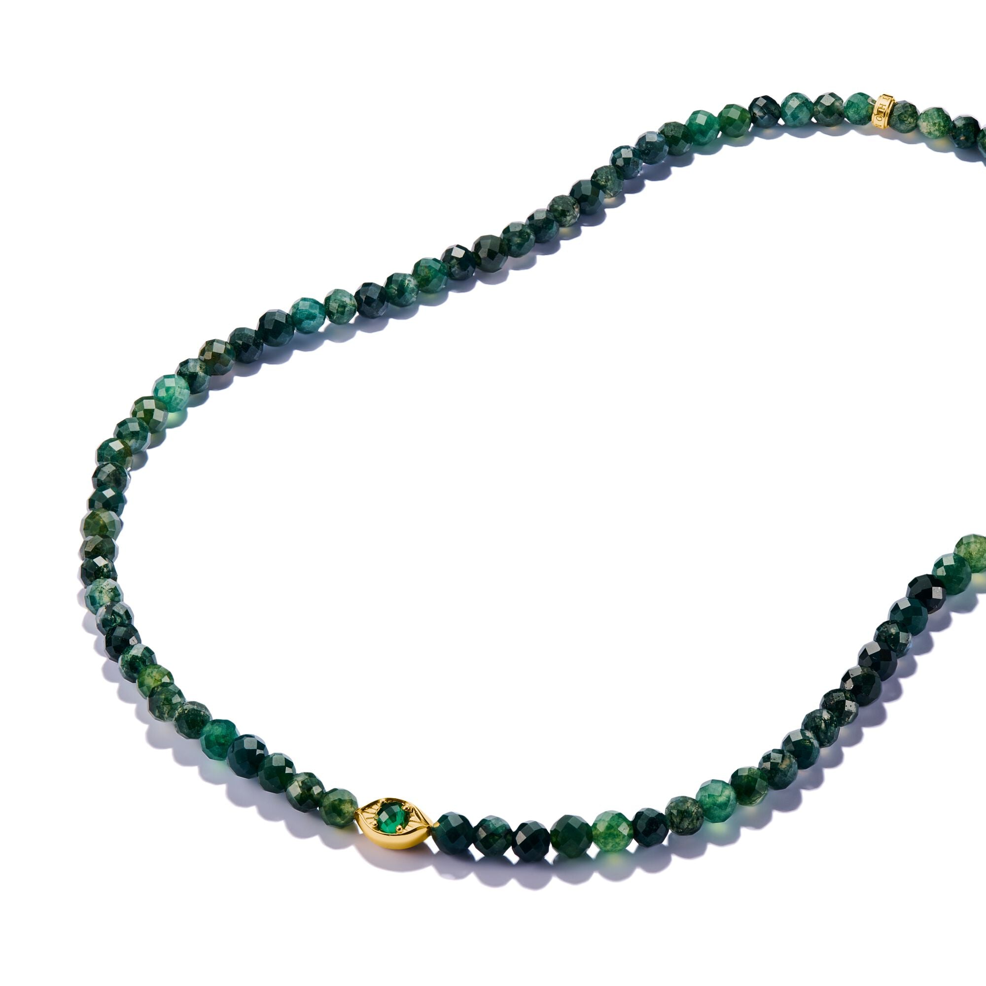 THOMAS SABO Elyndra Necklace with Green Moss Agate Beads