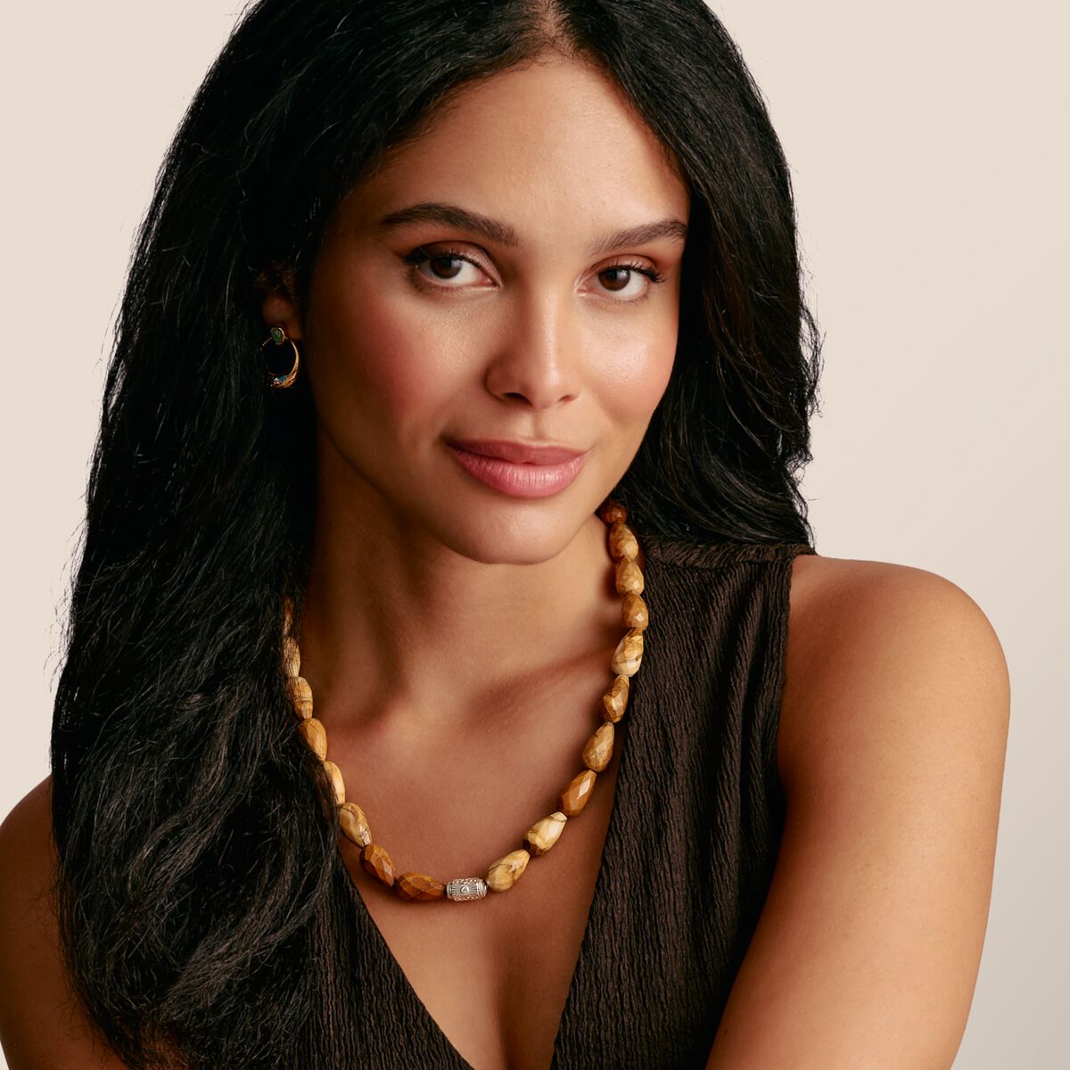 THOMAS SABO Elyndra Necklace with Yellow Jasper Beads