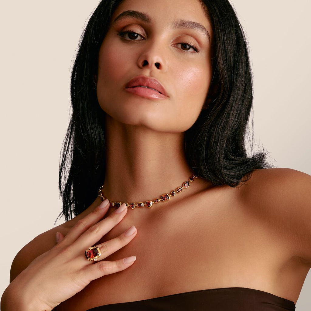 THOMAS SABO Elyndra Necklace with Red Stones