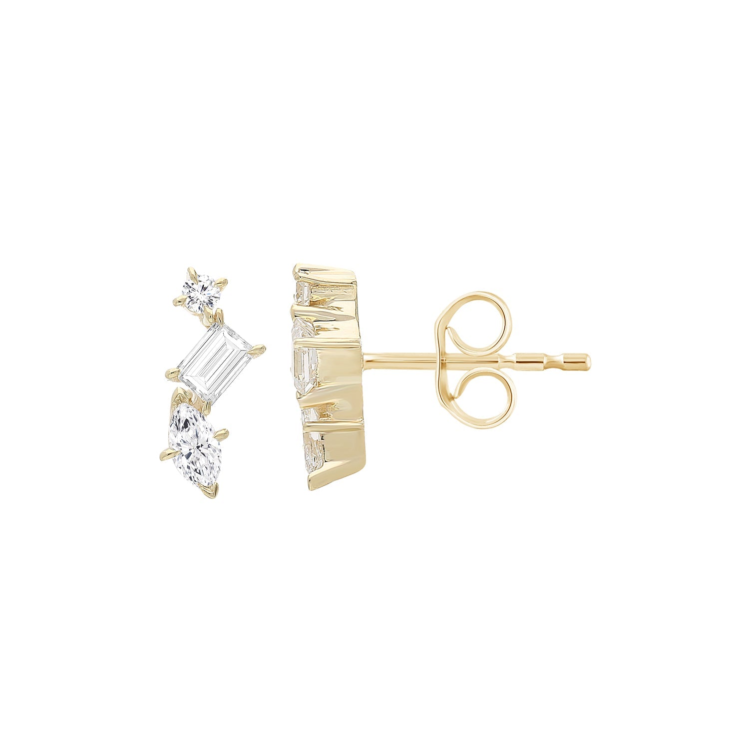 0.36ct Lab Grown Diamond Earrings in 9K Yellow Gold